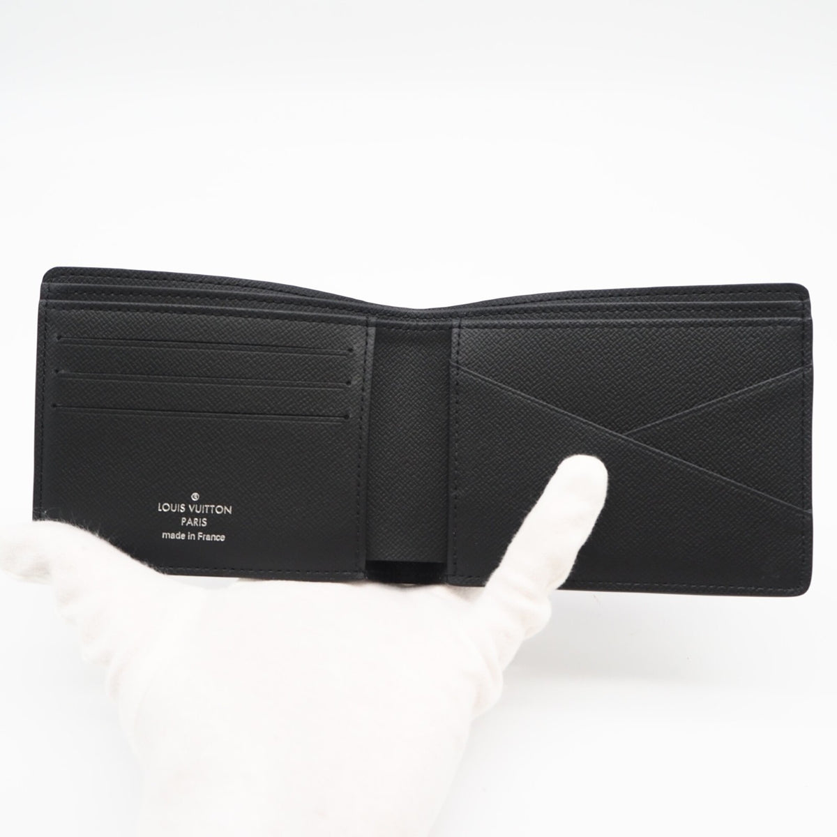 Louis Vuitton Black Gray Coated Canvas Leather Wallet (Bi-Fold) (Pre-Owned)