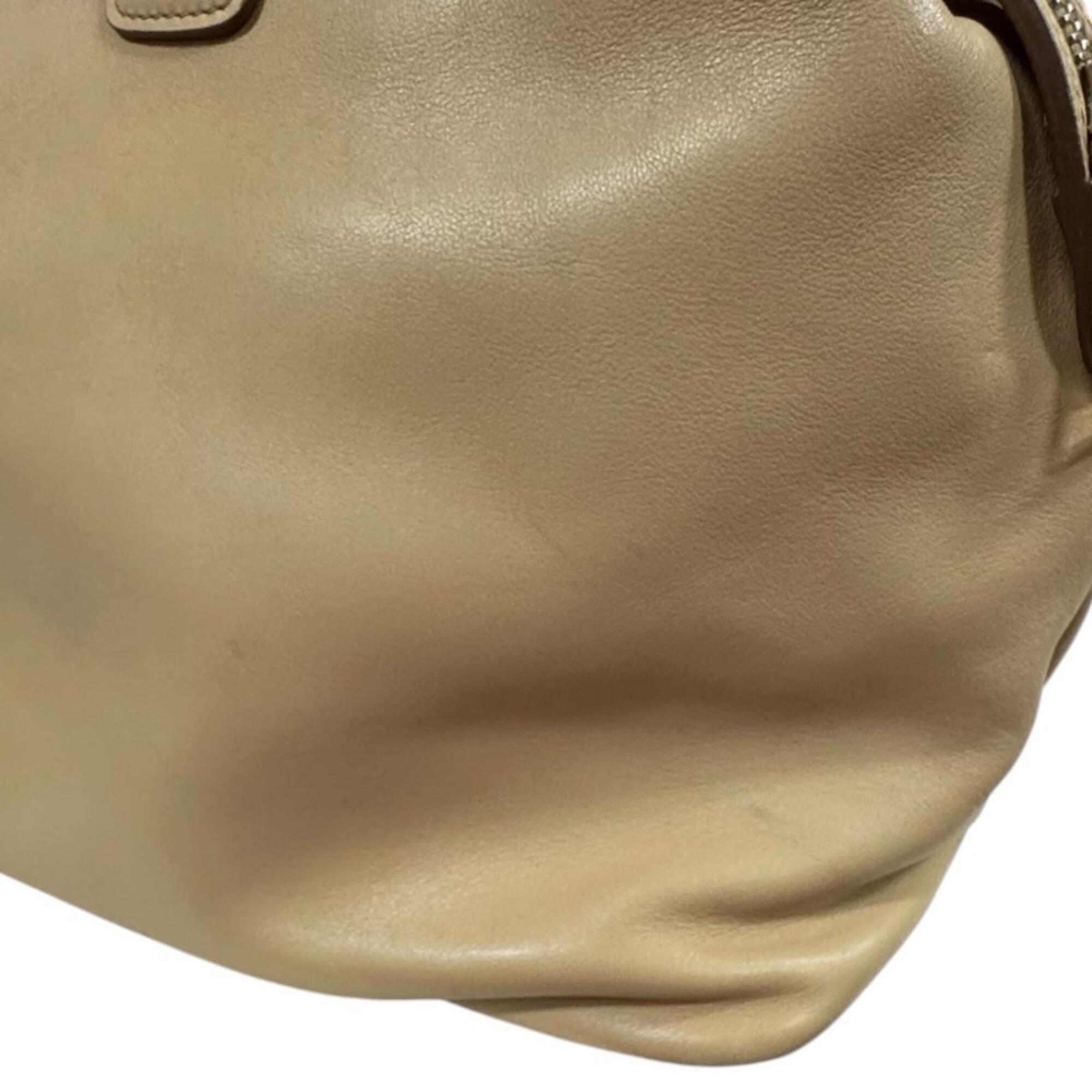 Prada Beige Leather Handbag (Pre-Owned)