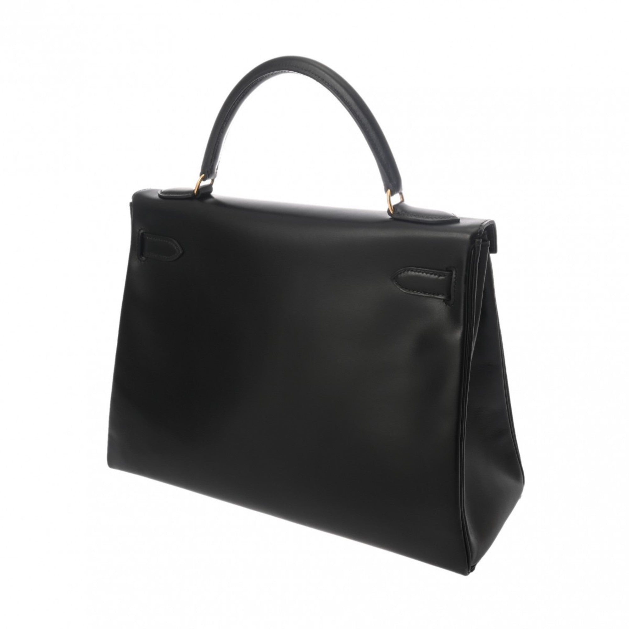 Hermes Black Box Calf Leather Handbag (Pre-Owned)