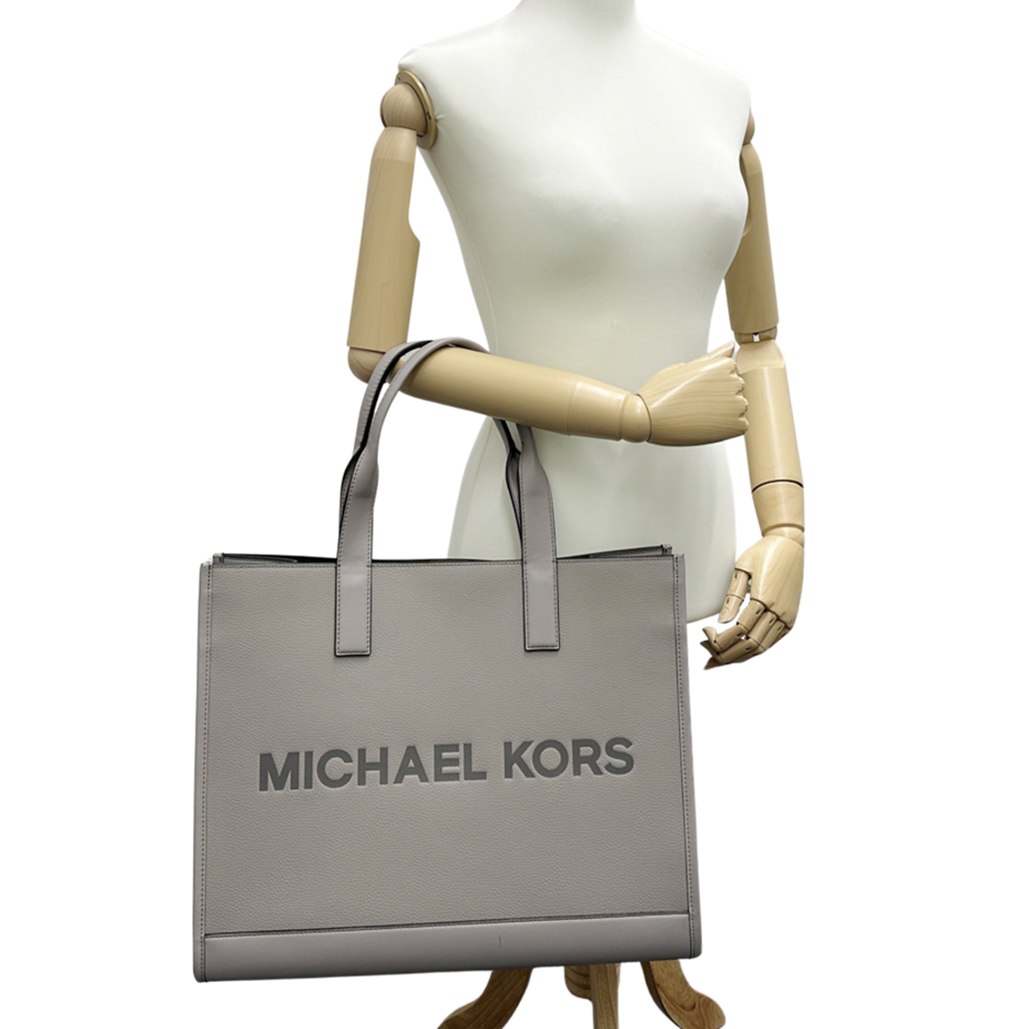 Michael Kors Gray Leather Handbag Tote Bag (Pre-Owned)