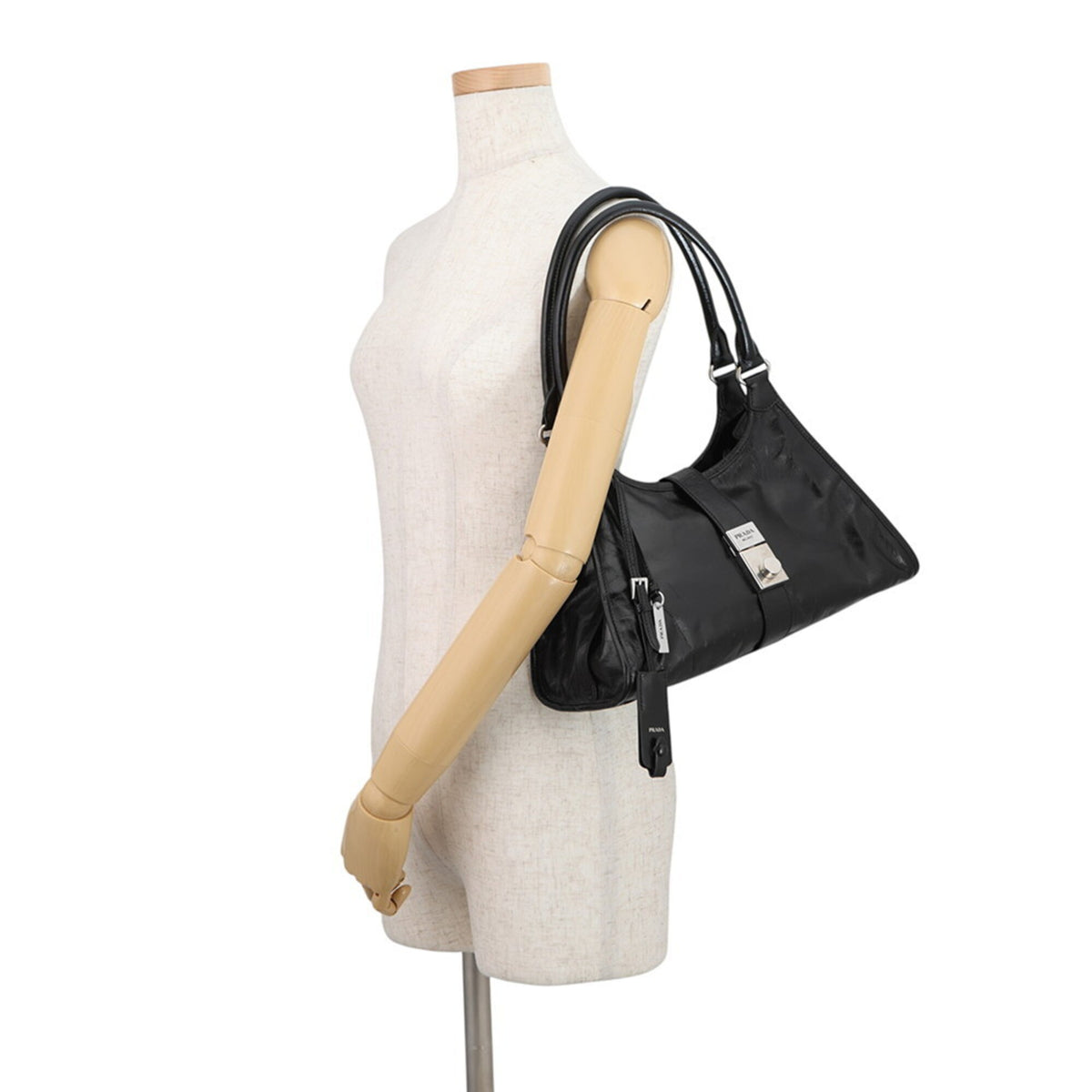 Prada Black Leather Handbag Shoulder Bag (Pre-Owned)