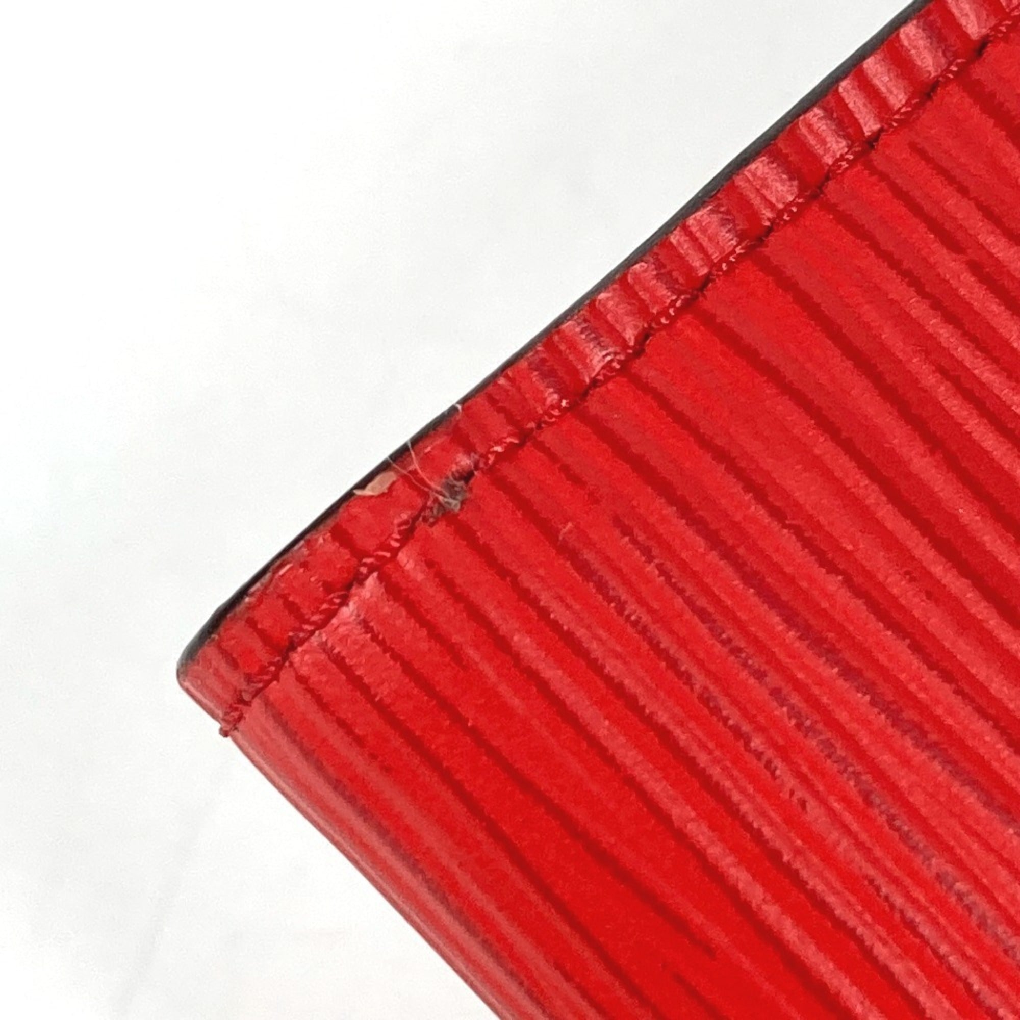 Louis Vuitton Epi Red Color White Epi Leather Chain/Shoulder Wallet (Pre-Owned)