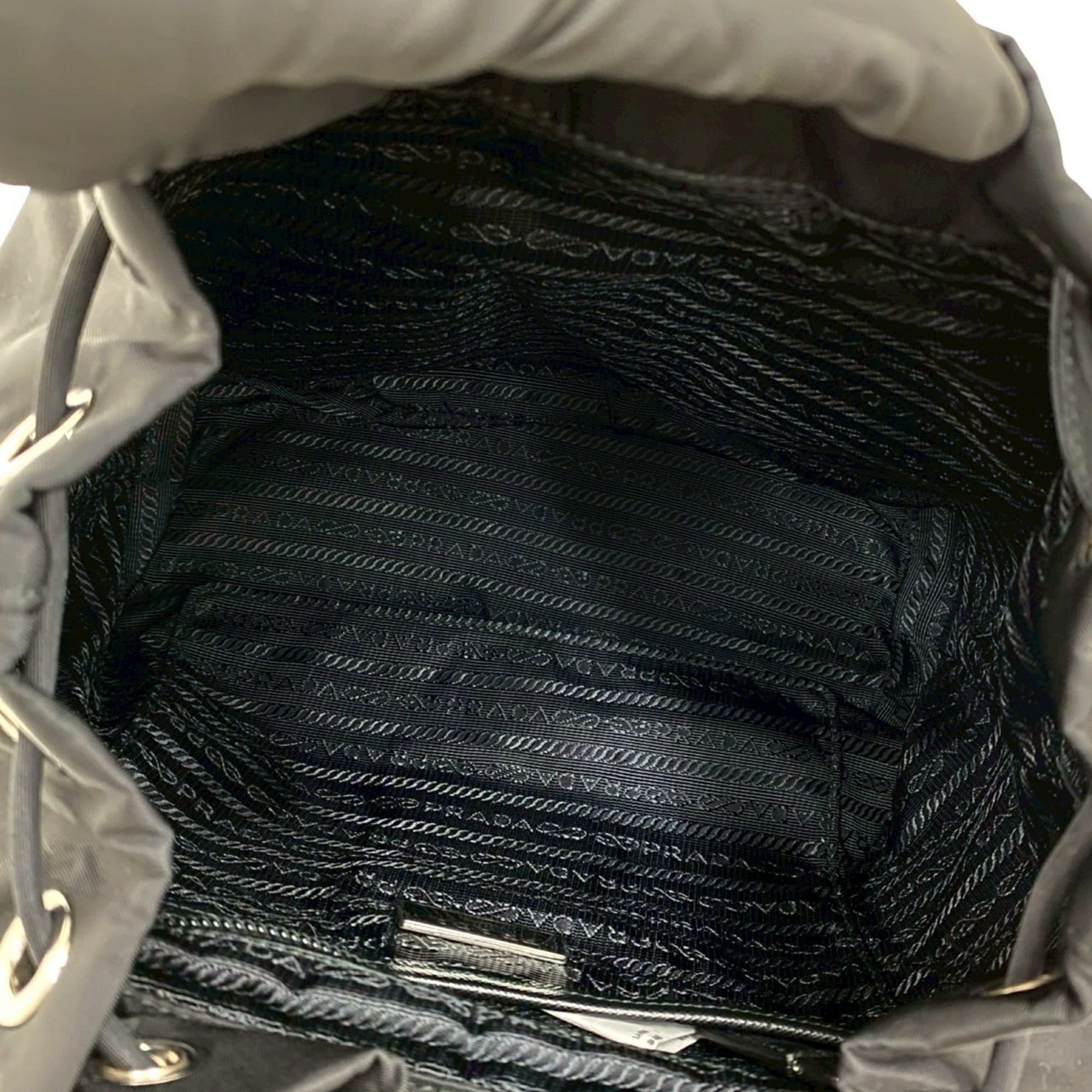 Prada Black Nylon Leather Backpack (Pre-Owned)
