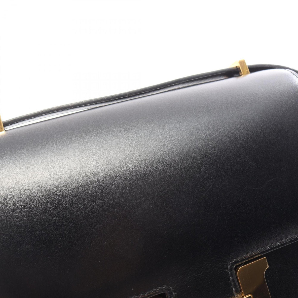 Hermes Black Box Calf Leather Handbag Shoulder Bag (Pre-Owned)