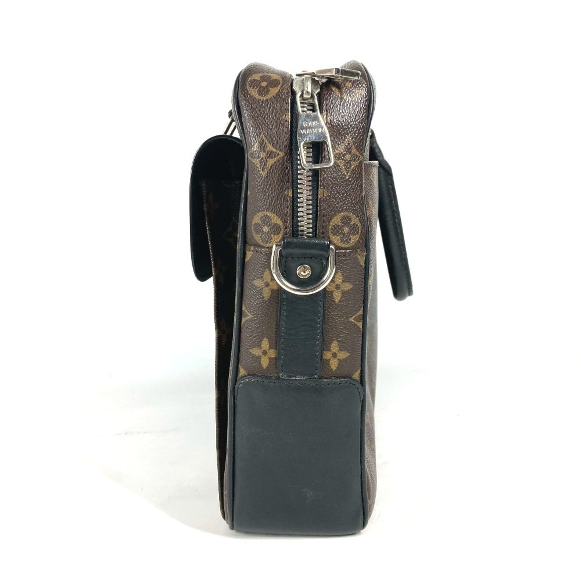 Louis Vuitton Black Brown Monogram Canvas Briefcase Shoulder Bag (Pre-Owned)