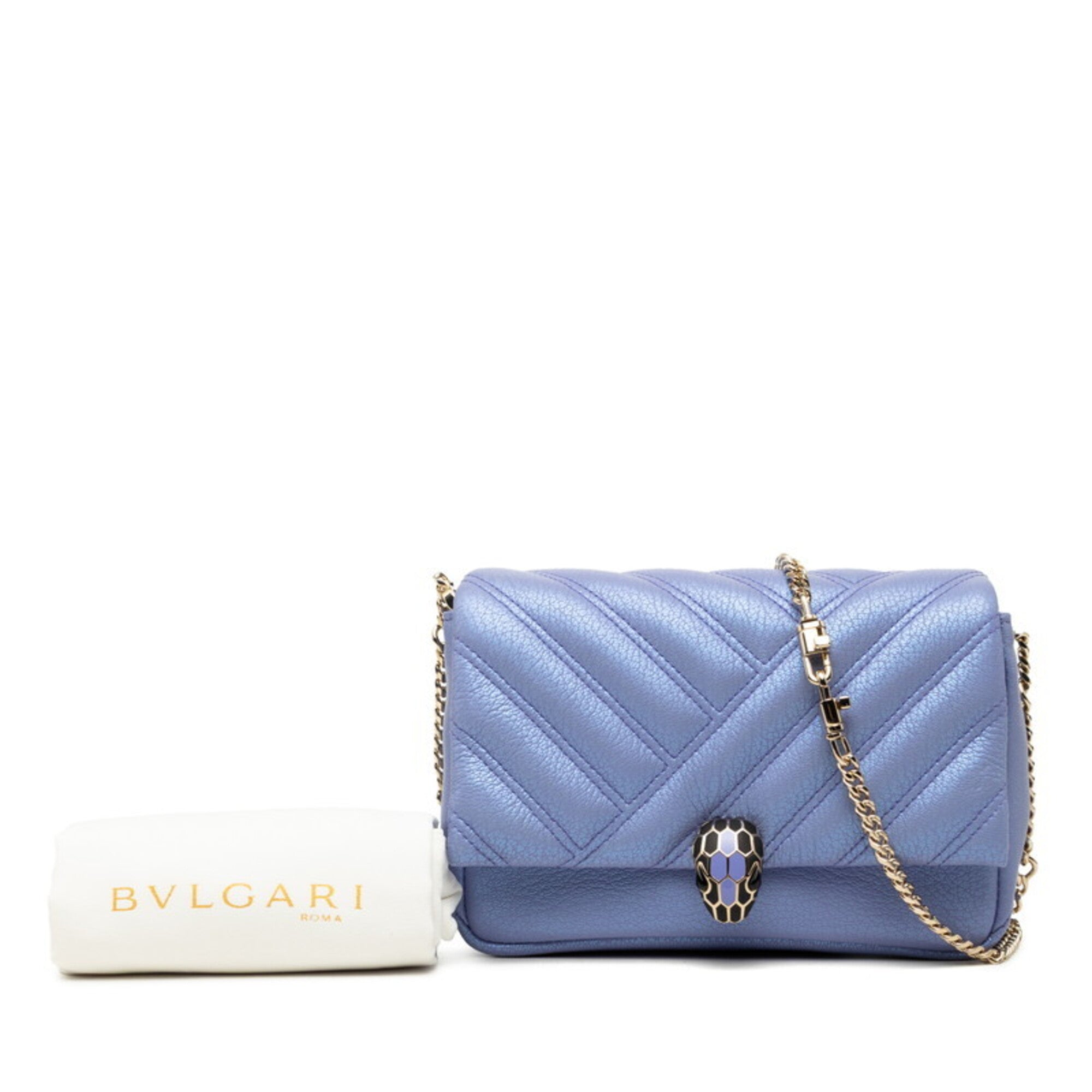 Bvlgari Purple Leather Shoulder Bag (Pre-Owned)