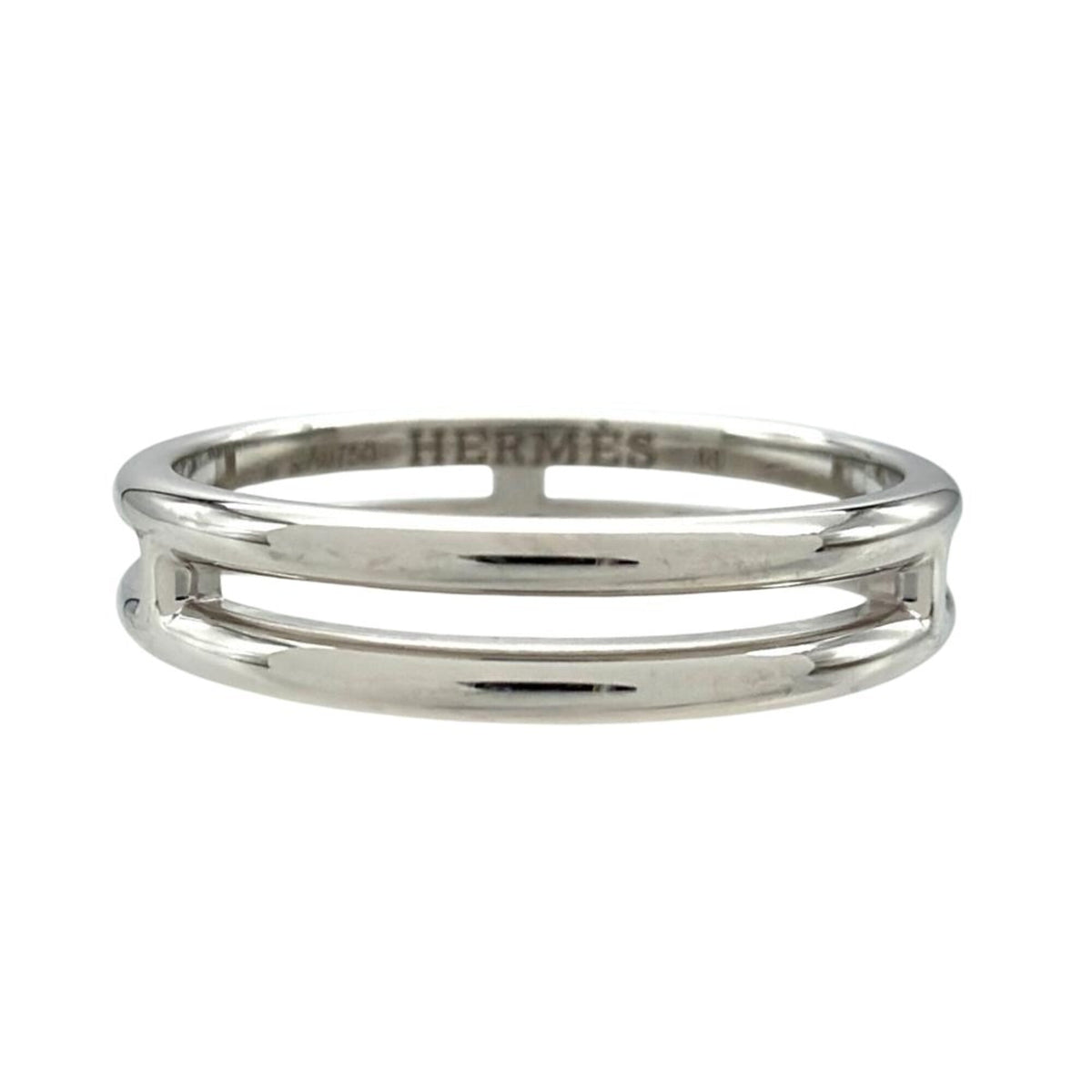 Hermes White Gold White Gold (18K) Band Ring (Pre-Owned)