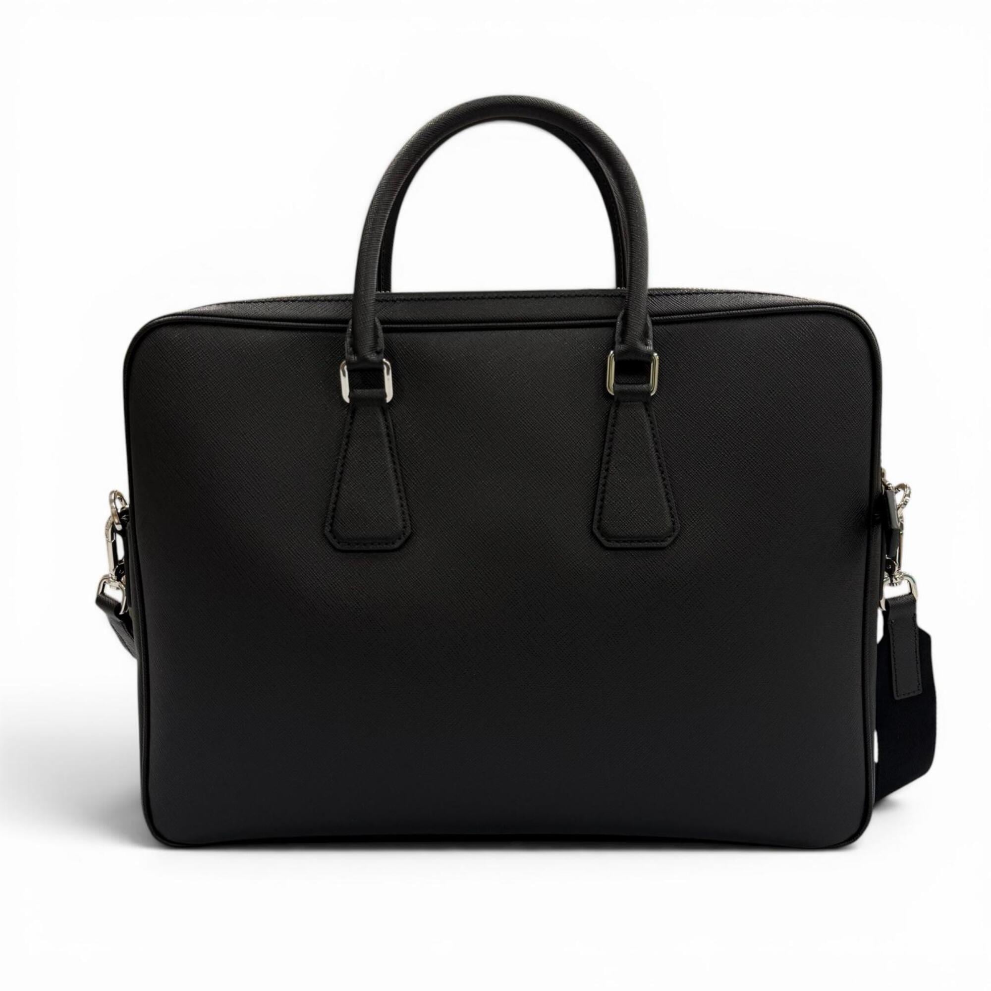 Prada Black Leather Briefcase (Pre-Owned)
