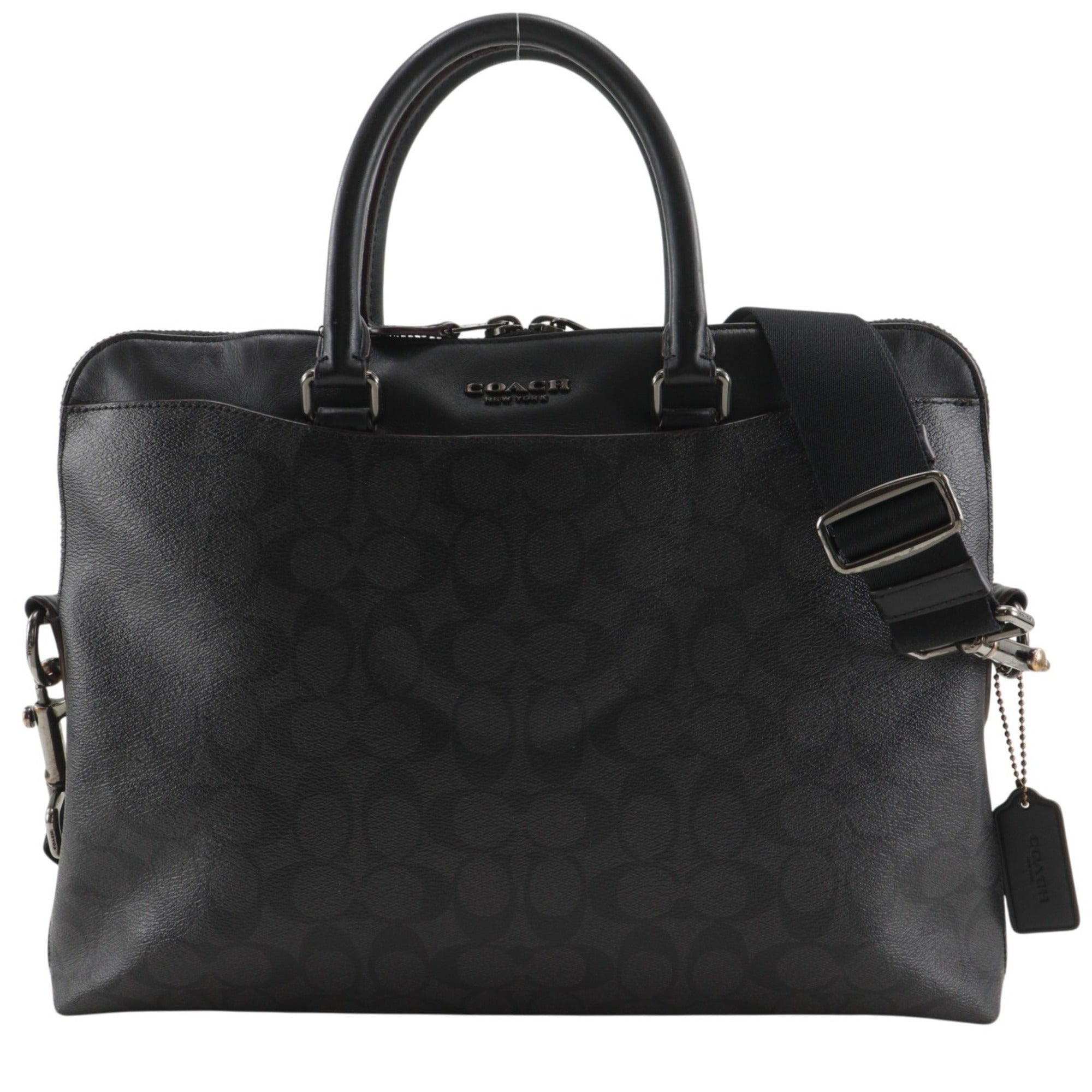 Coach Black Pvc Leather Briefcase (Pre-Owned)