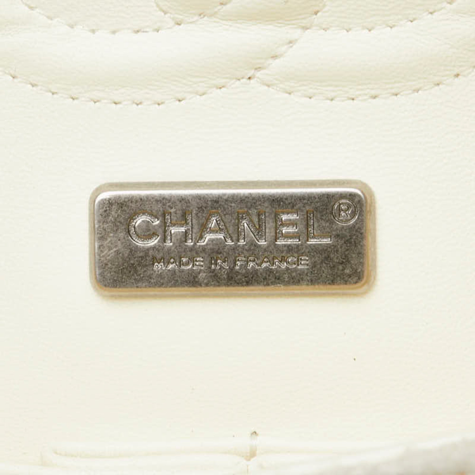 Chanel Matelasse Beige Multi-Color Cotton Handbag Shoulder Bag (Pre-Owned)