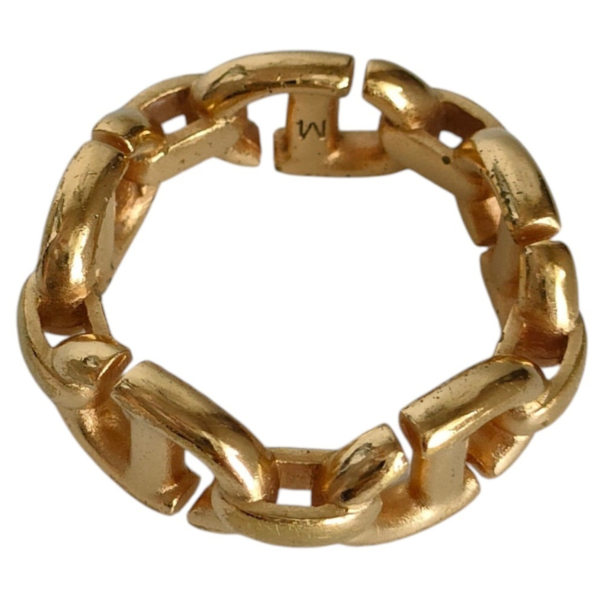 Christian Dior Gold Gold Plating Metal Band Ring (Pre-Owned)