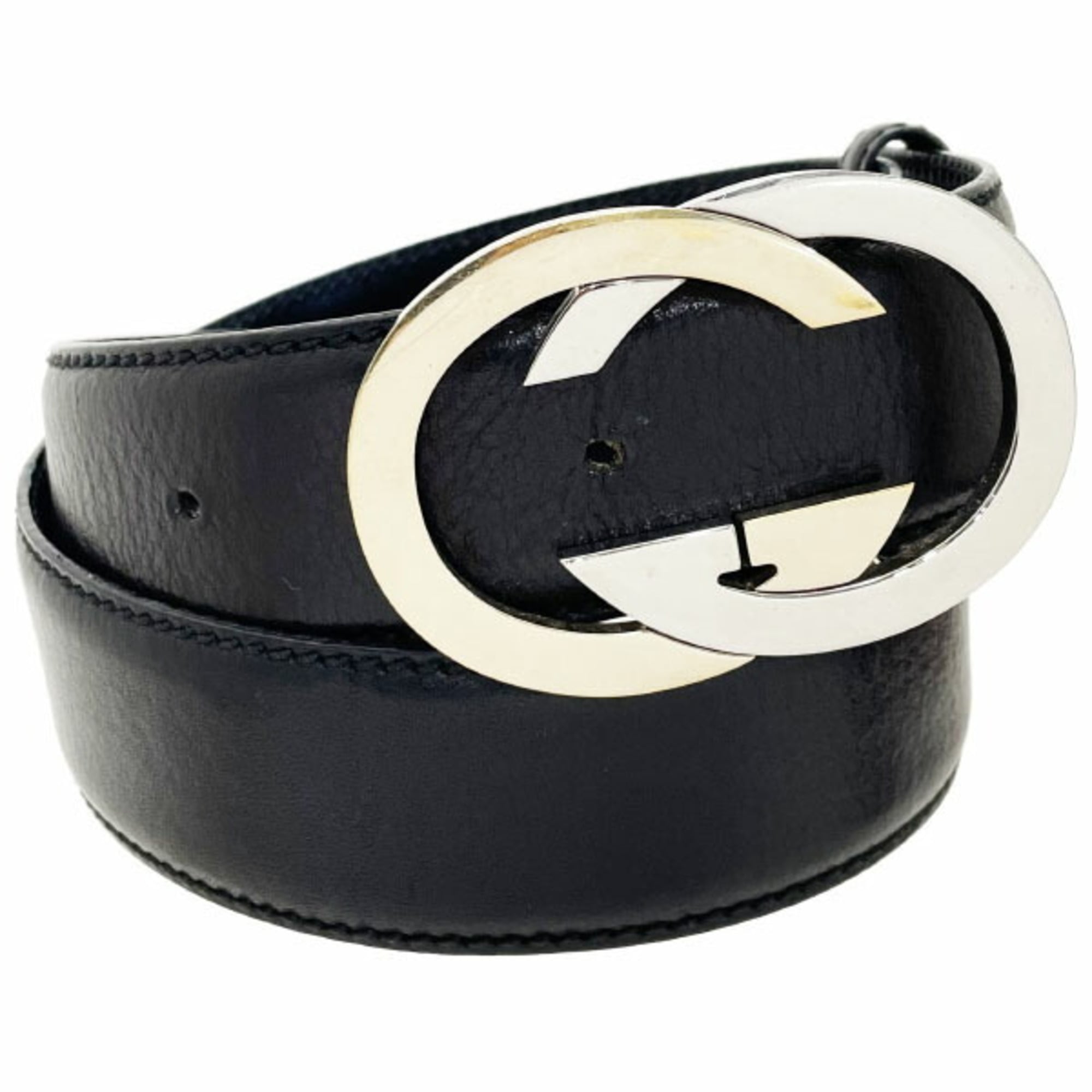 Gucci Black Gold Silver Standard Belt (Pre-Owned)