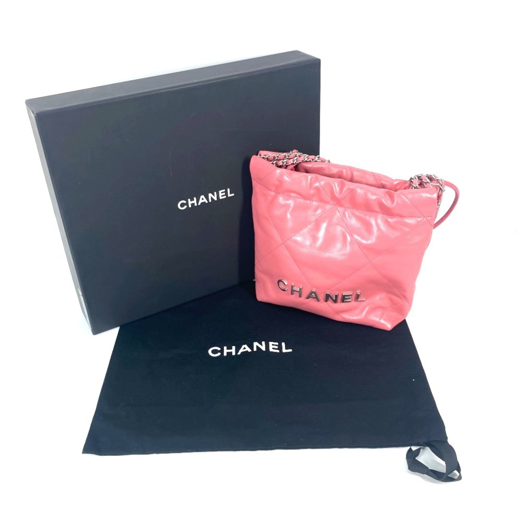 Chanel Pink Leather Handbag Shoulder Bag (Pre-Owned)