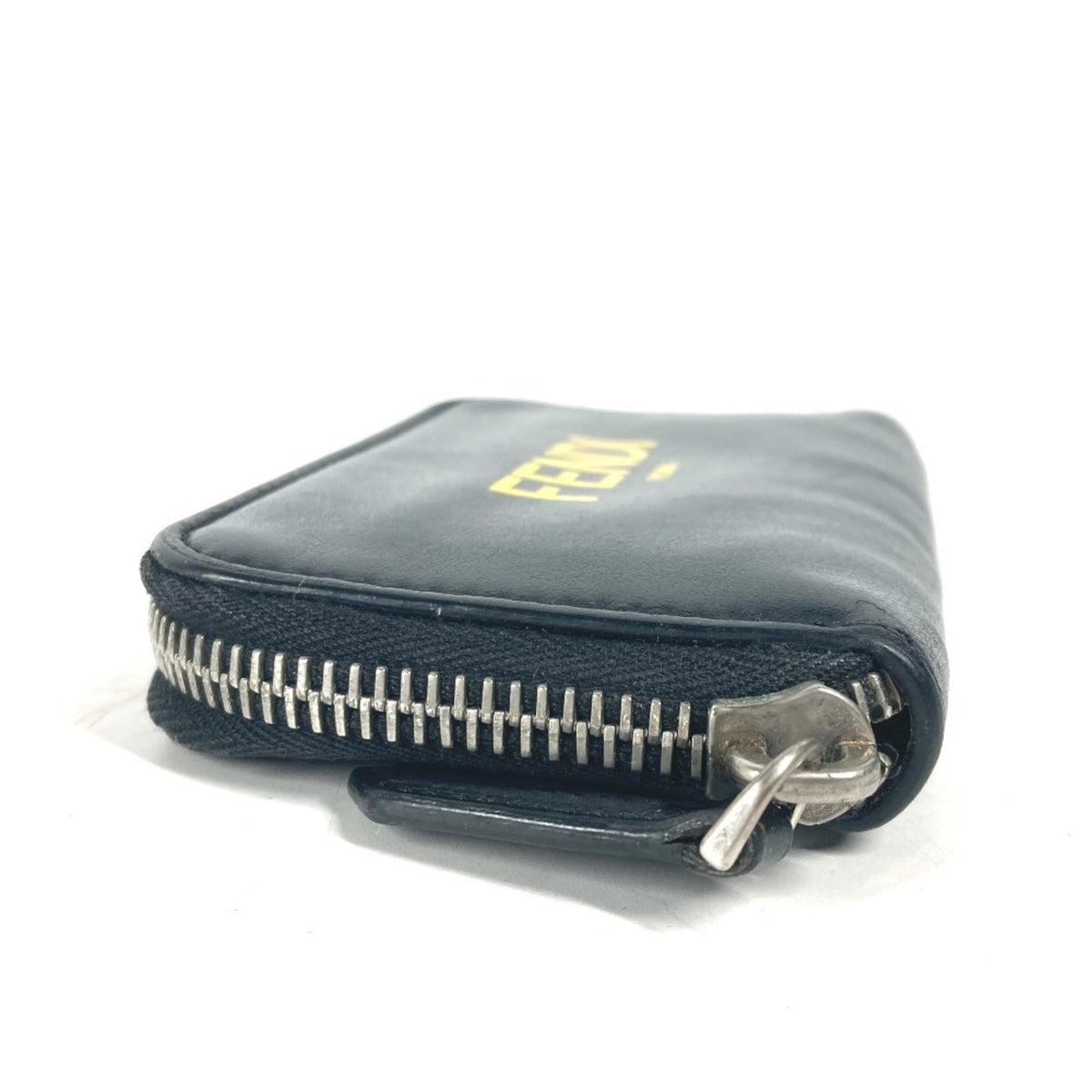 Fendi Black Yellow Leather Coin Purse/Coin Case (Pre-Owned)