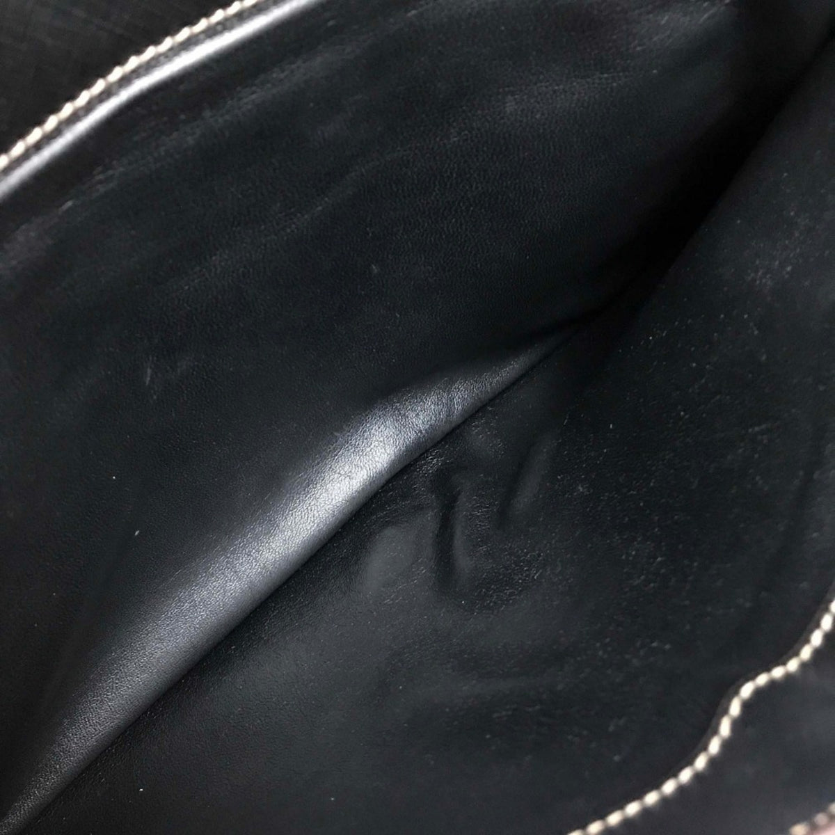 Prada Saffiano Black Light Blue Leather Clutch Bag (Pre-Owned)