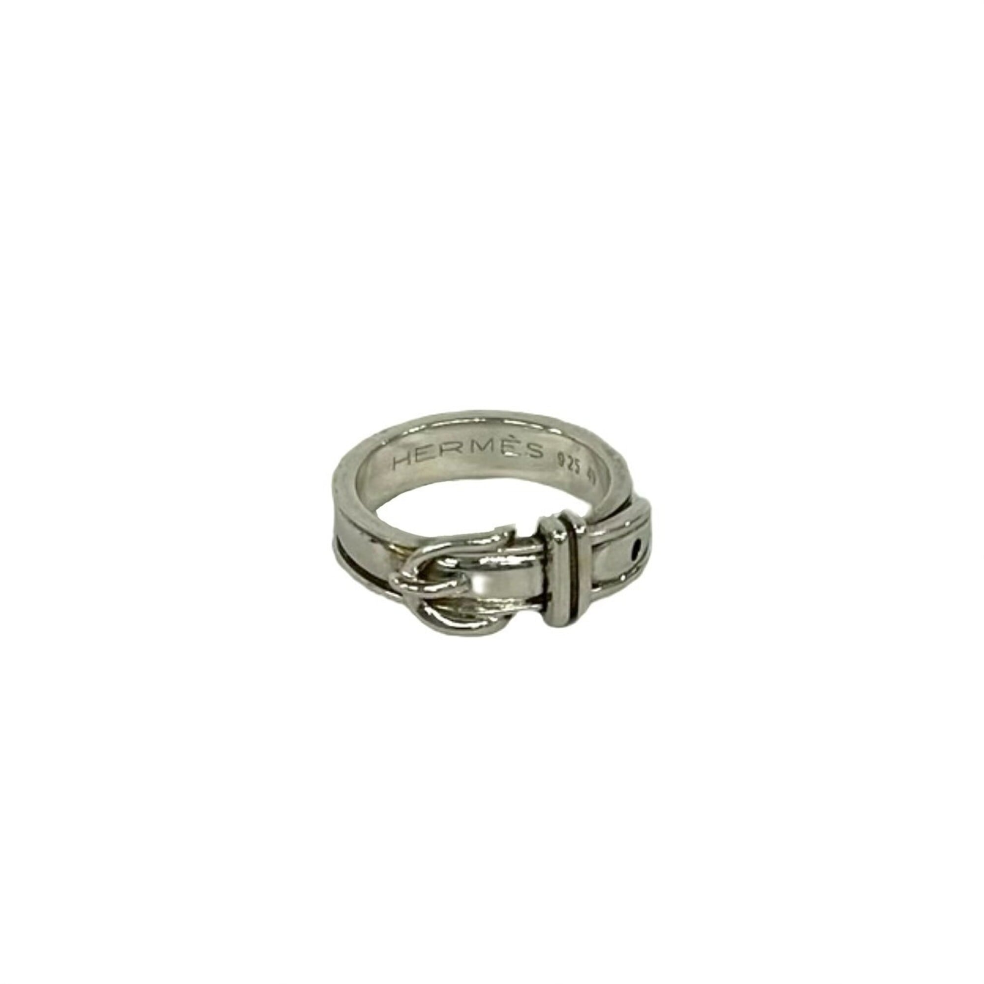 Hermes Silver Silver 925 Band Ring (Pre-Owned)