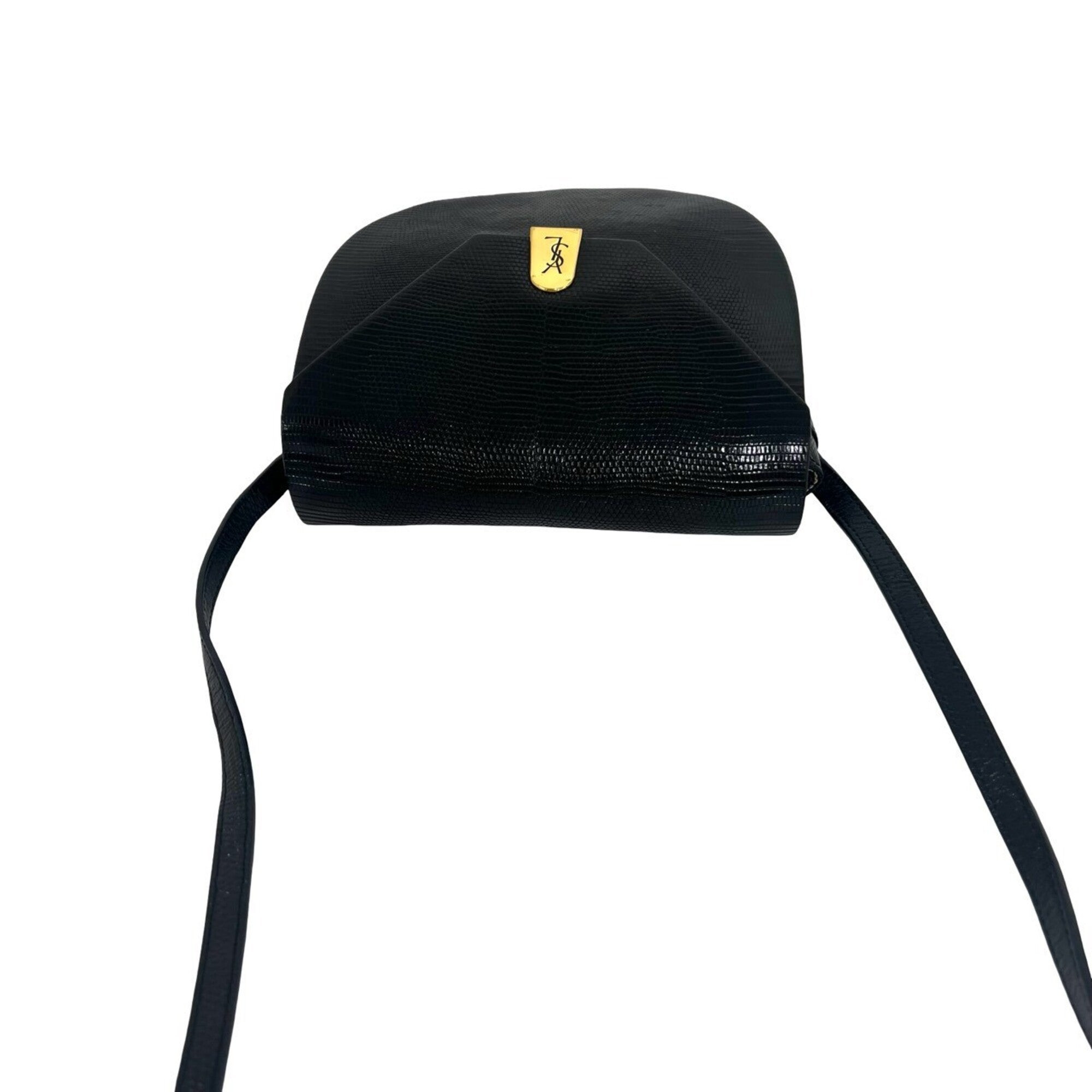 Yves Saint Laurent Black Leather Pochette Shoulder Bag (Pre-Owned)