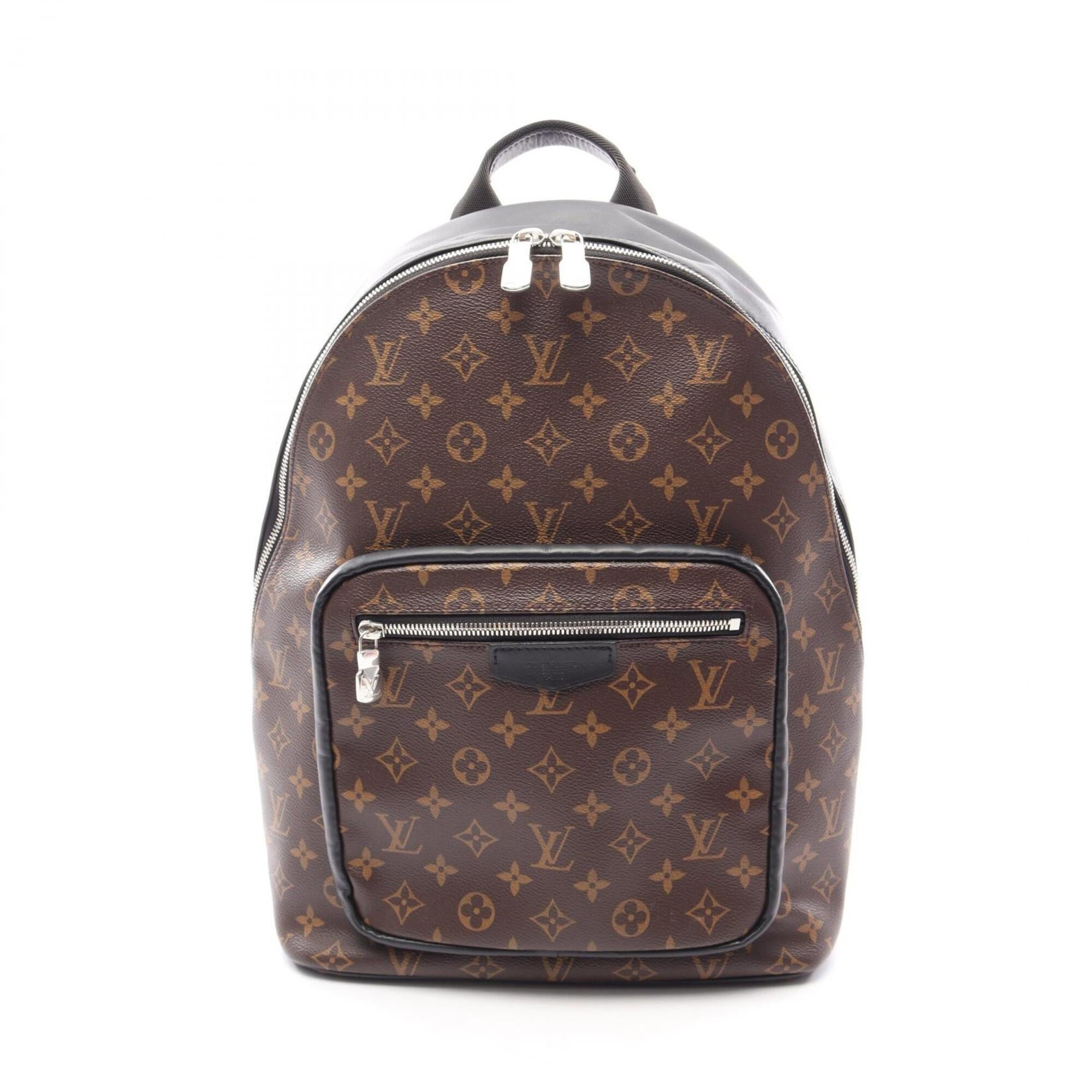 Louis Vuitton Black Brown Coated Canvas Leather Backpack Handbag (Pre-Owned)