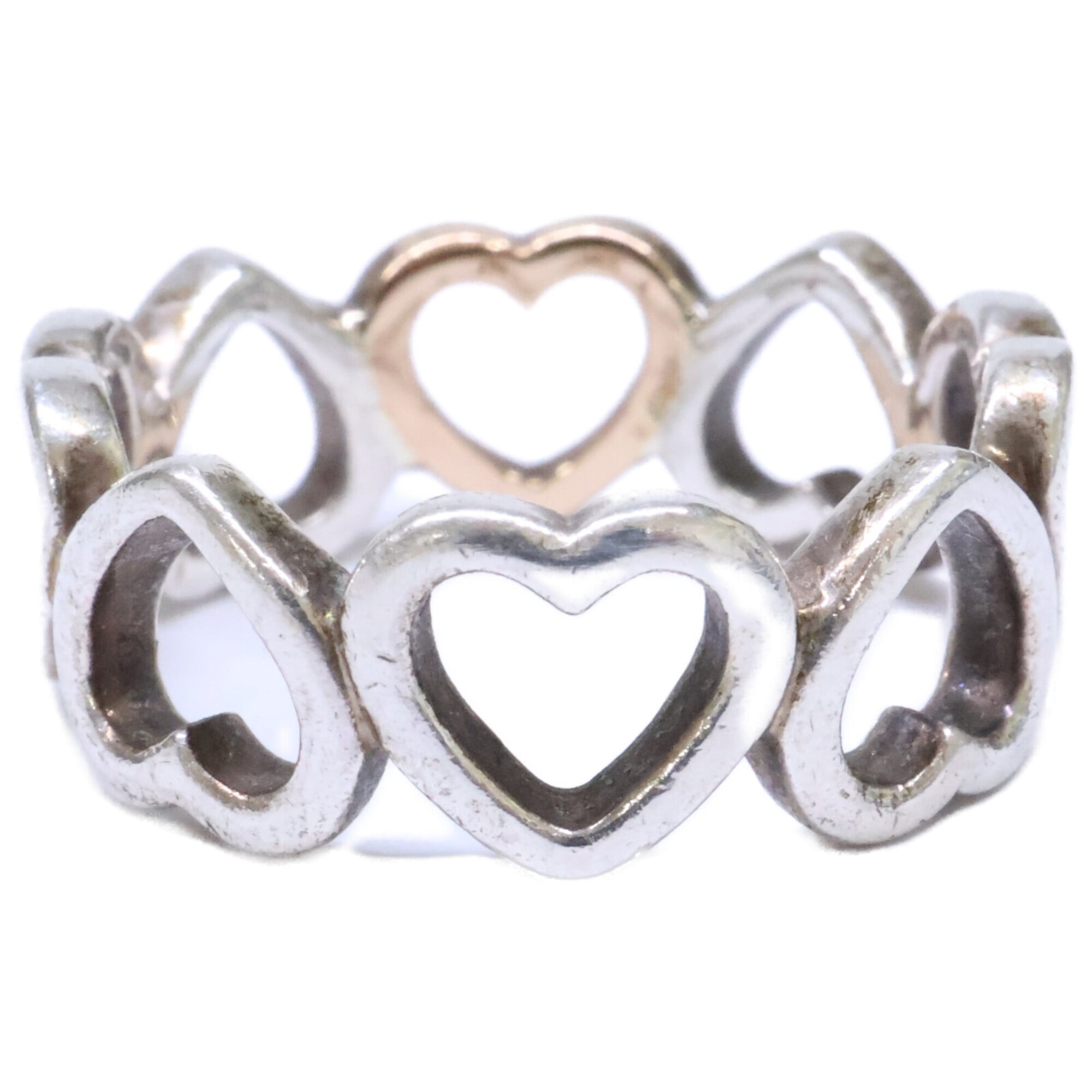 Tiffany Silver Pink Gold Silver 925 Band Ring (Pre-Owned)