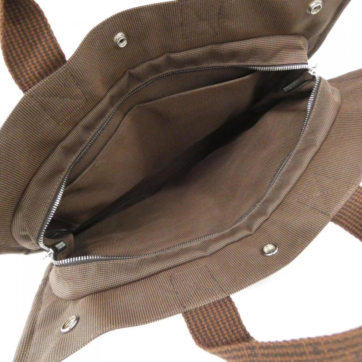 Hermes Brown Canvas Handbag (Pre-Owned)
