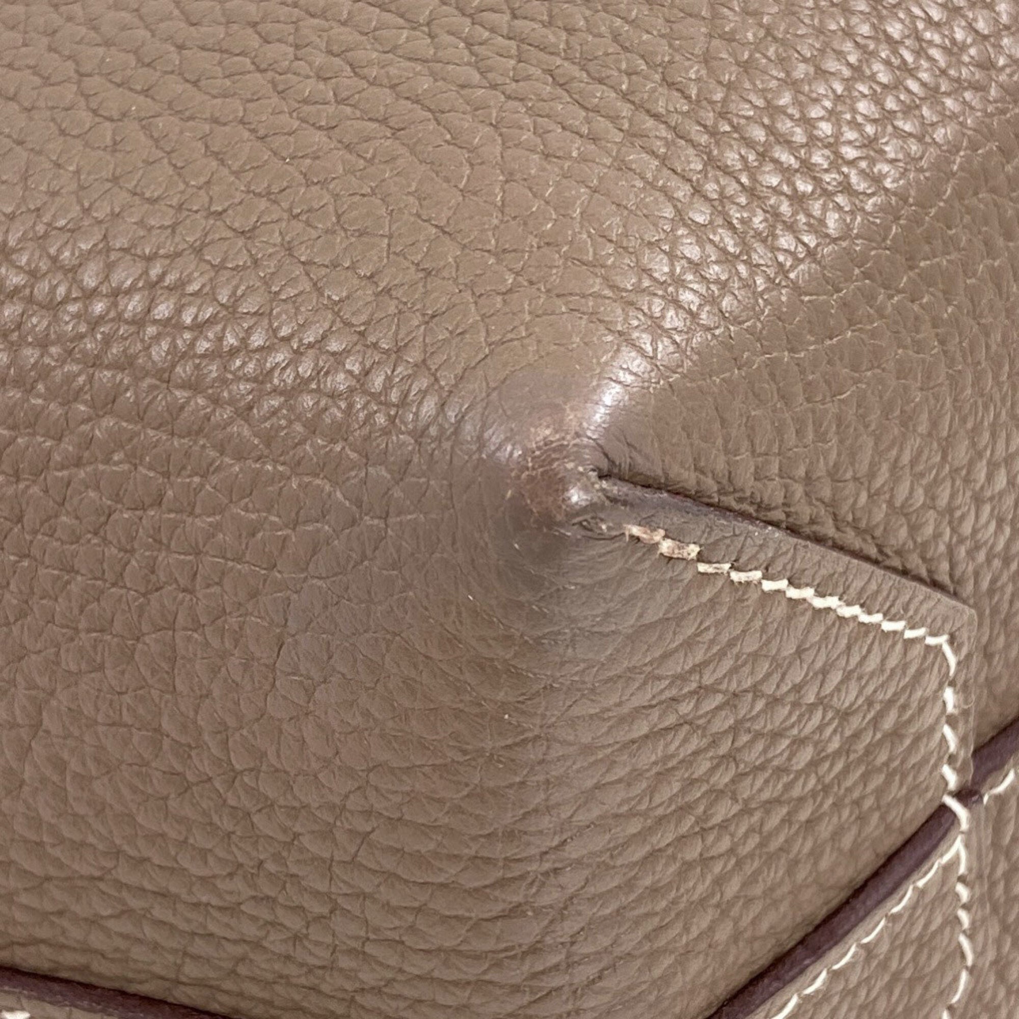 Hermes Grayish Taurillon Clemence Leather Tote Bag (Pre-Owned)