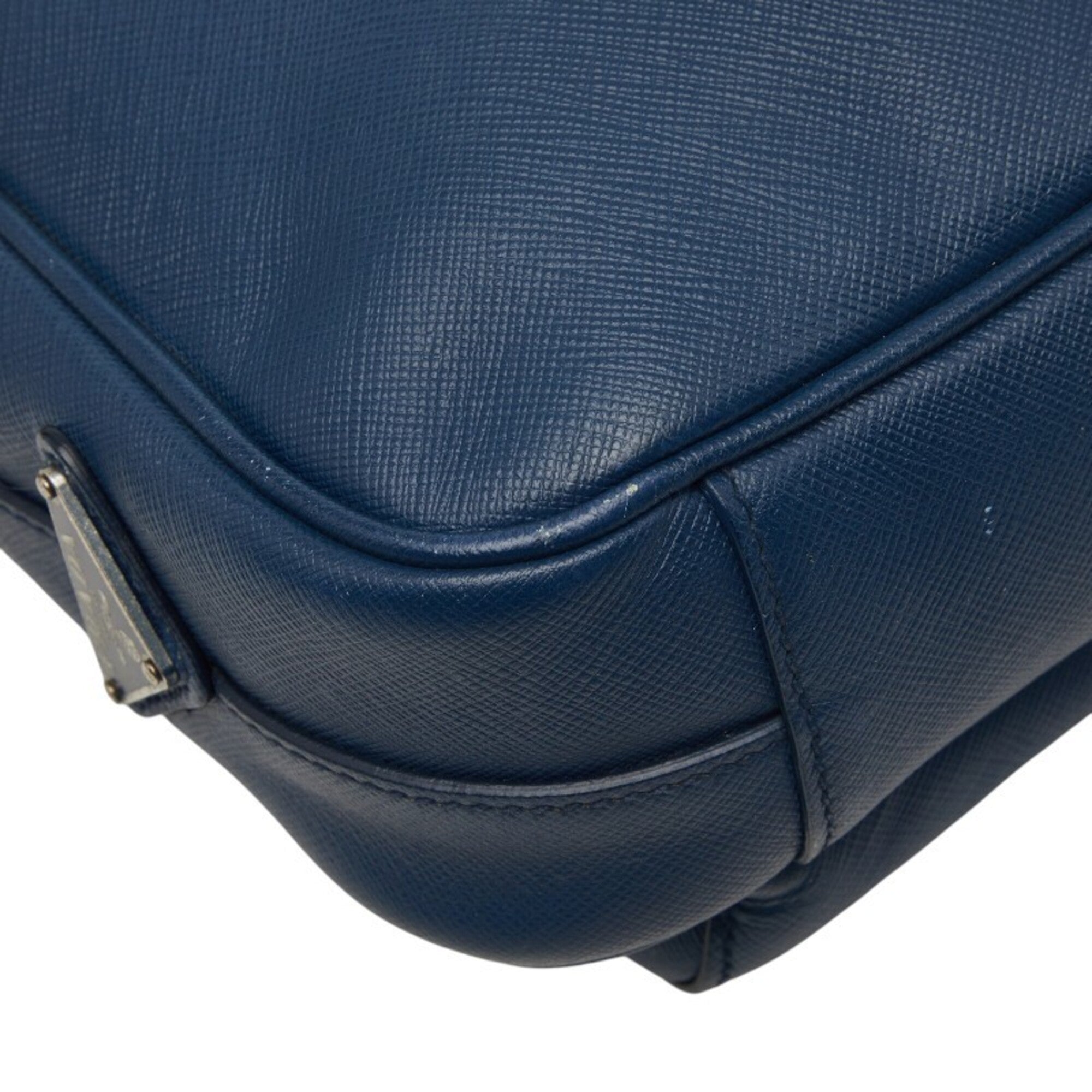 Prada Navy Leather Shoulder Bag (Pre-Owned)