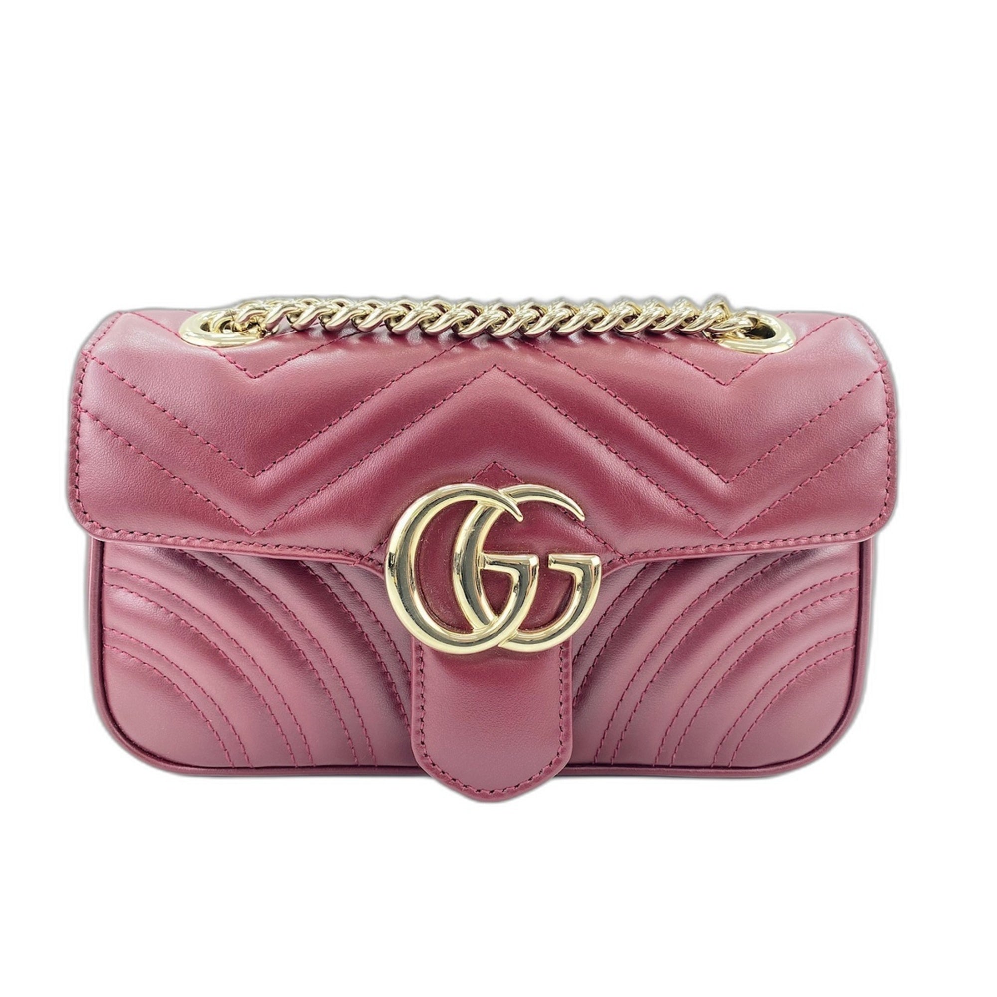 Gucci Red Color Wine Shoulder Bag (Pre-Owned)