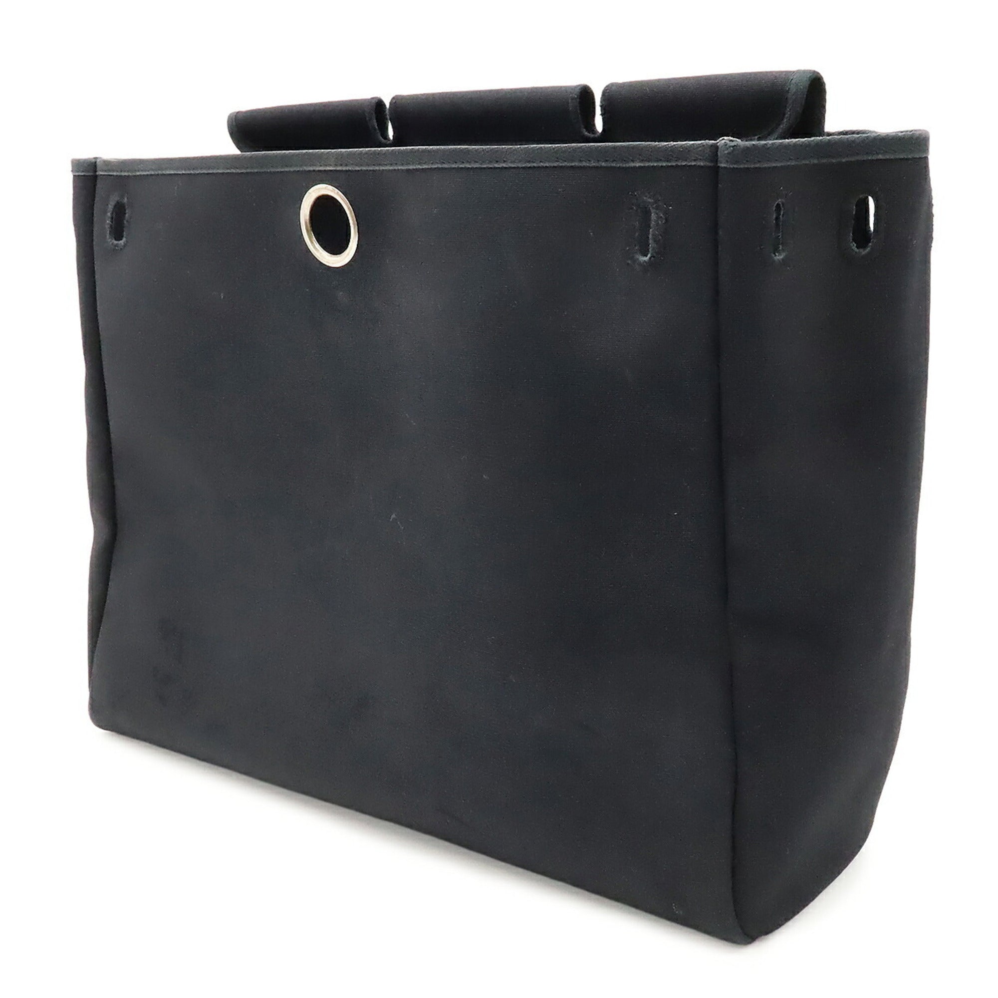 Hermes Black Toile Officier Handbag Shoulder Bag (Pre-Owned)