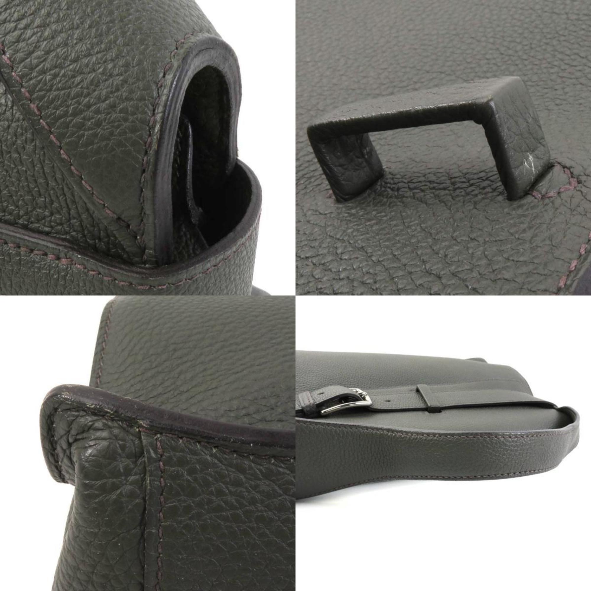 Hermes Olive Green Taurillon Clemence Leather Handbag (Pre-Owned)