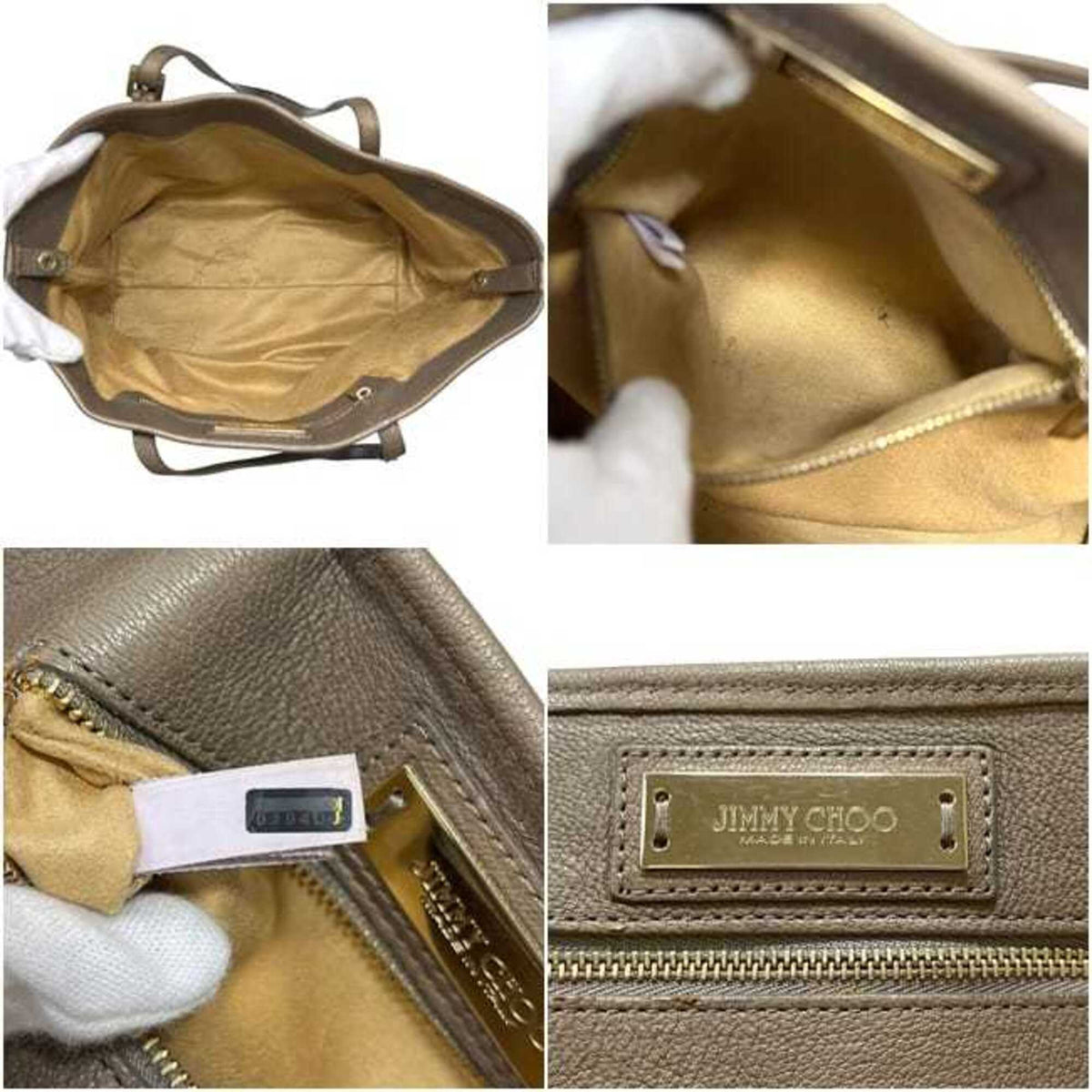 Jimmy Choo Beige Leather Tote Bag (Pre-Owned)