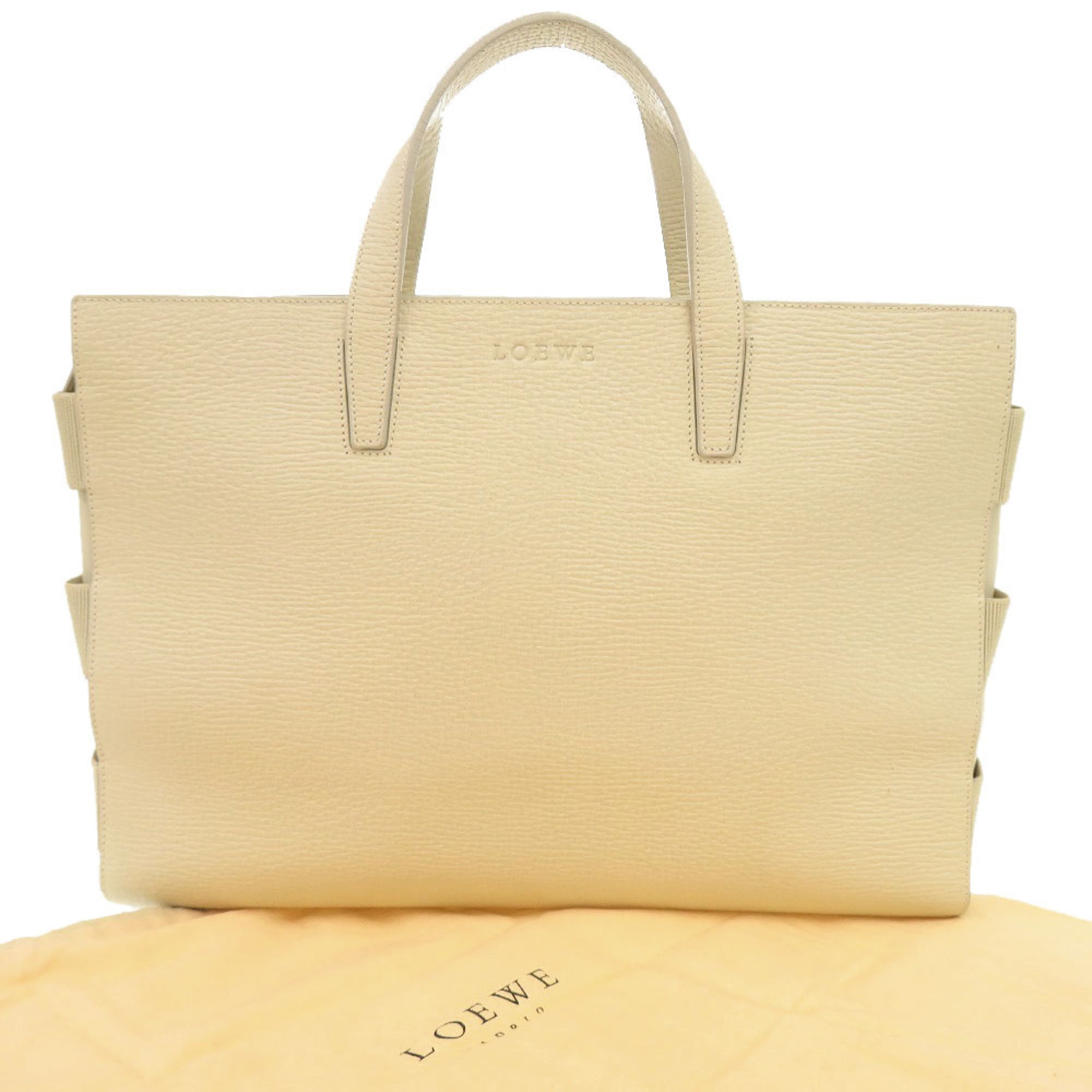 Loewe Ivory Leather Handbag Tote Bag (Pre-Owned)
