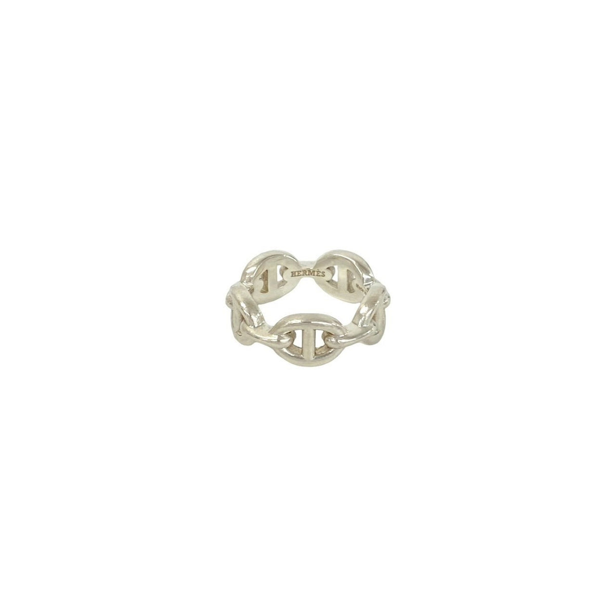 Hermes Silver Silver 925 Band Ring (Pre-Owned)