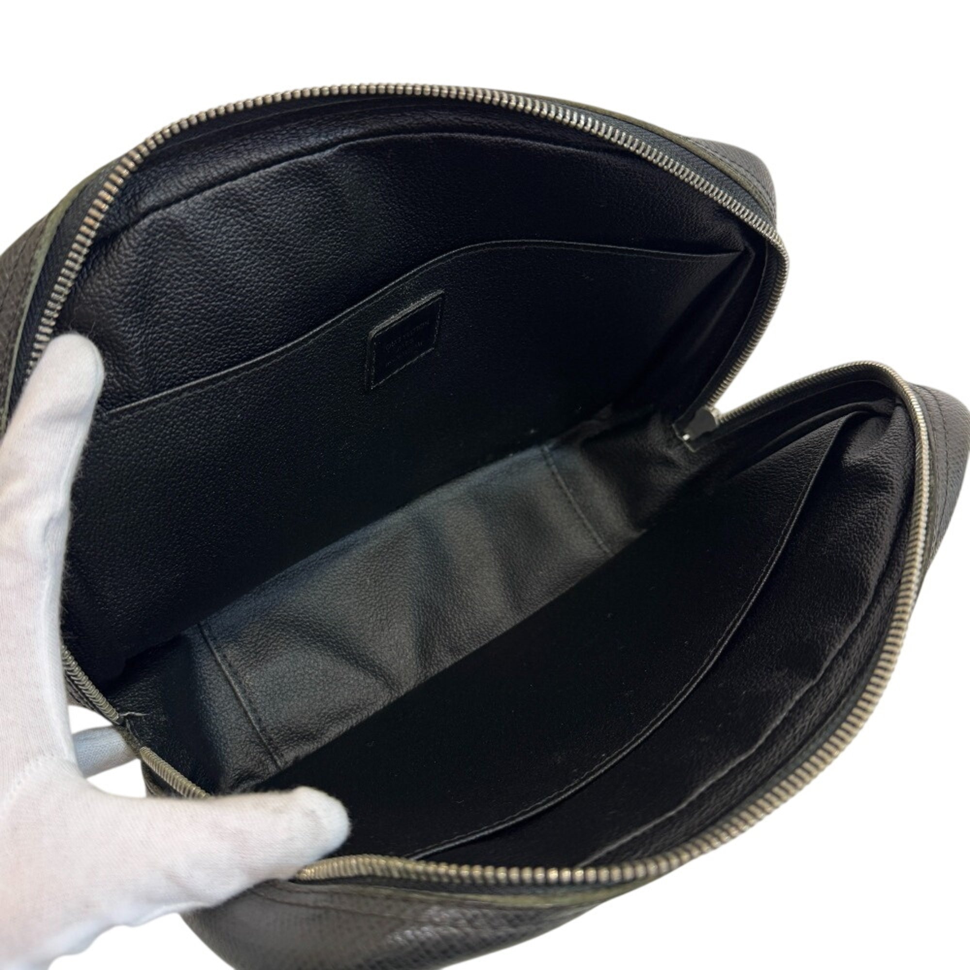 Louis Vuitton Black Leather Clutch Bag (Pre-Owned)