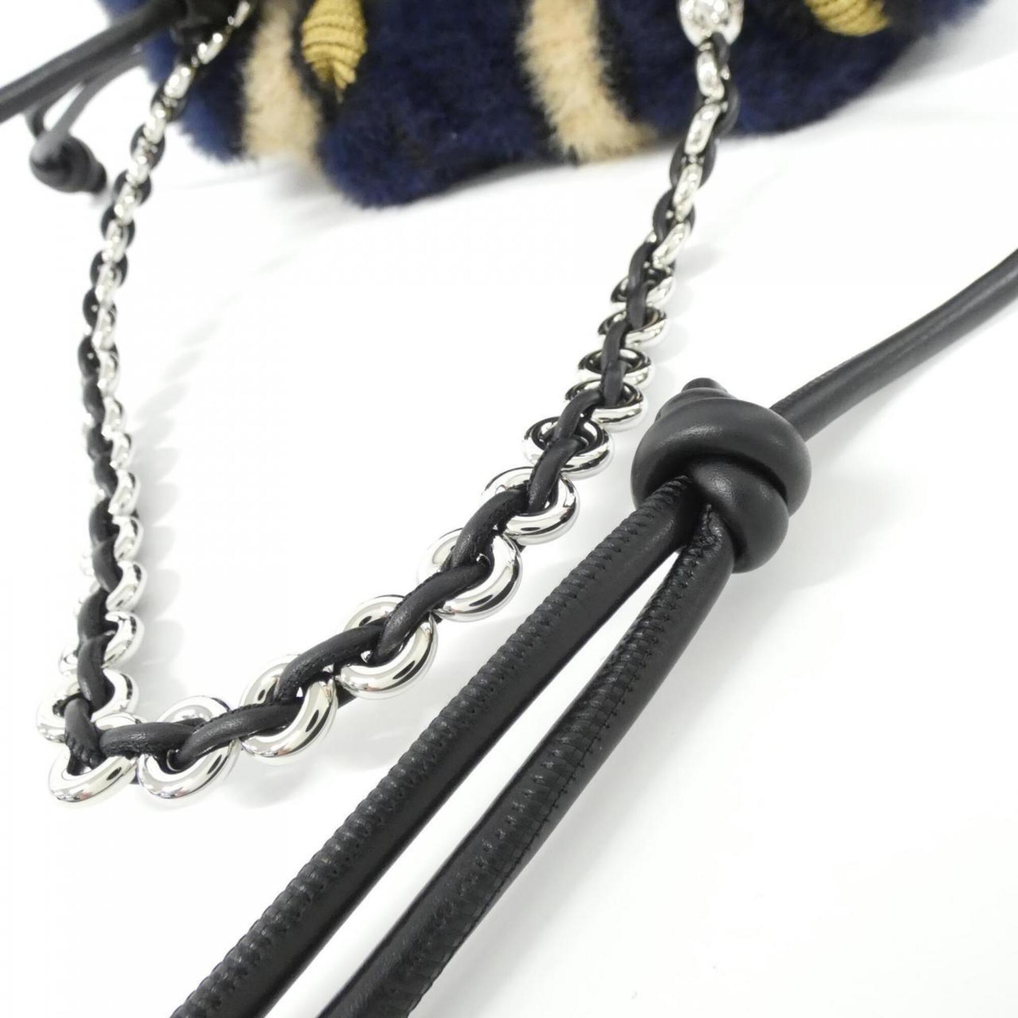 Loewe Navy Jacquard Knit Handbag (Pre-Owned)