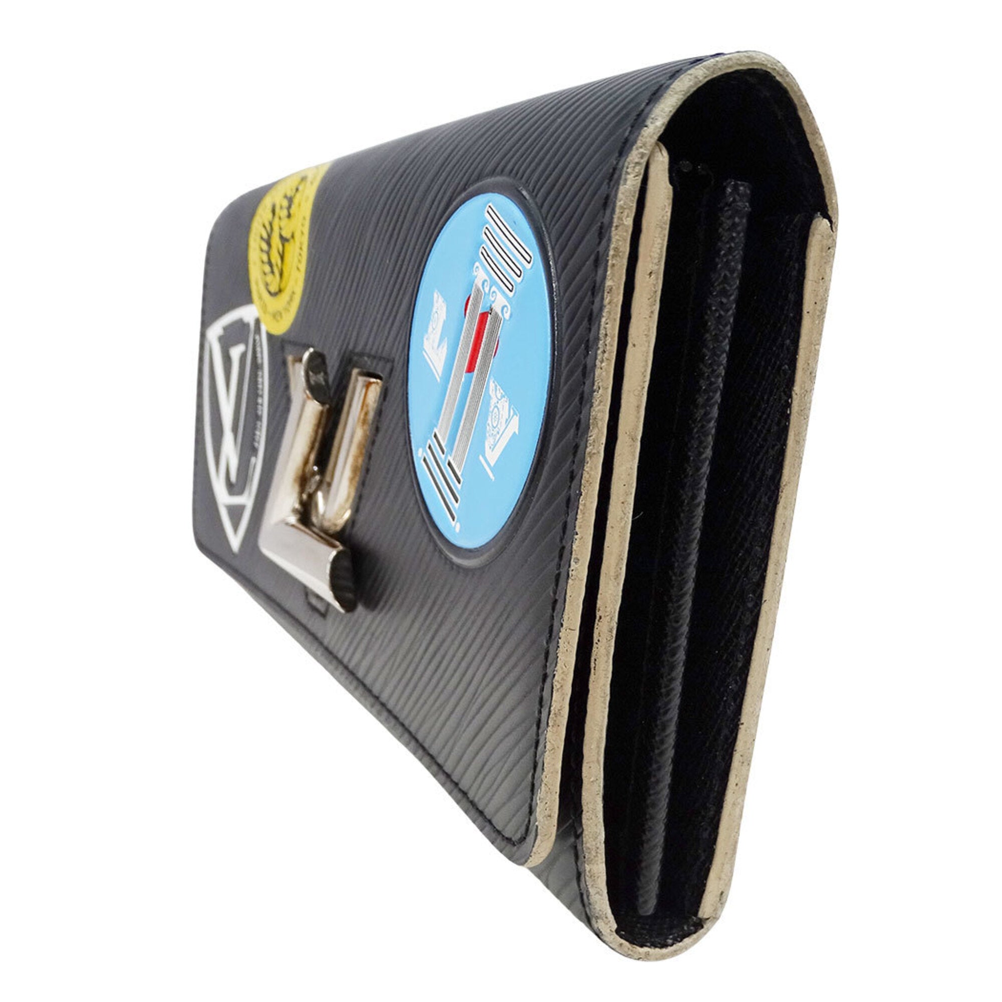 Louis Vuitton Black Multi-Color Noir Epi Leather Long Wallet (Bi-Fold) (Pre-Owned)