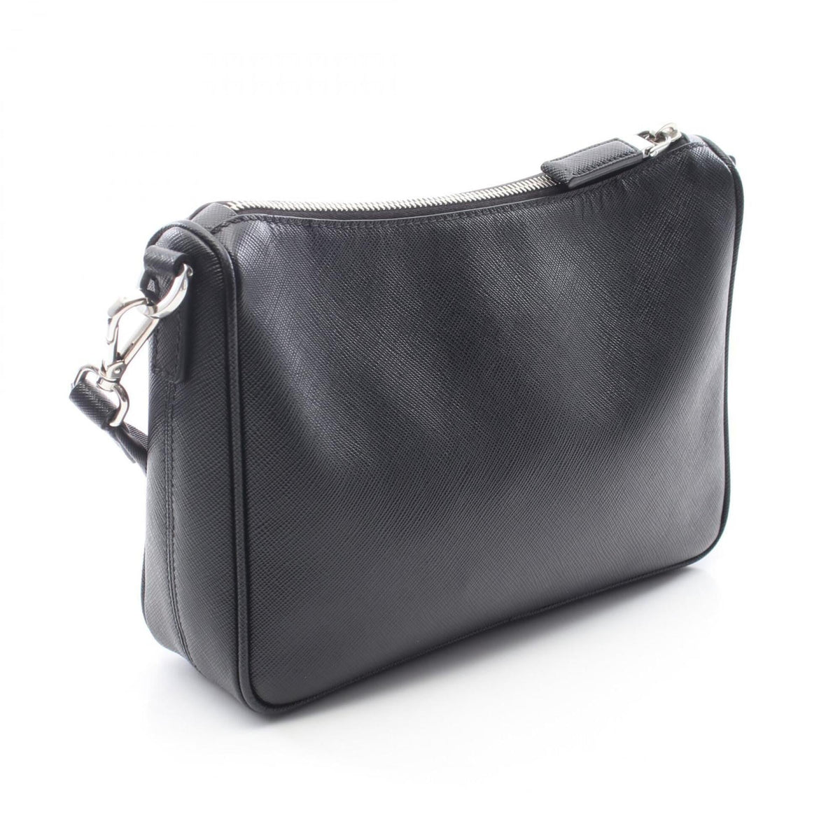 Prada Black Leather Handbag Pouch Shoulder Bag Weekend Bag (Pre-Owned)