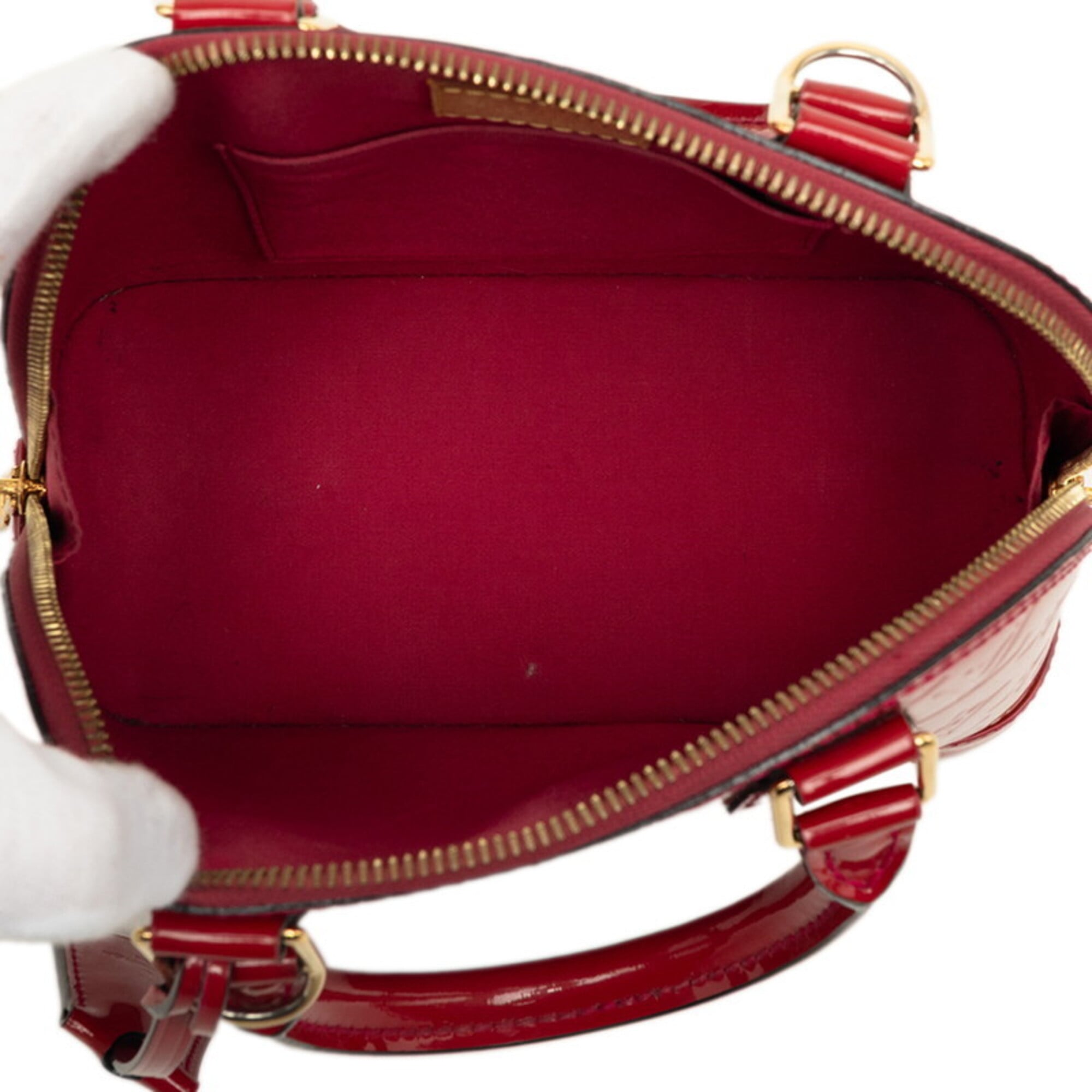Louis Vuitton Monogram Vernis Indian Rose Red Color Patent Leather Handbag Shoulder Bag (Pre-Owned)