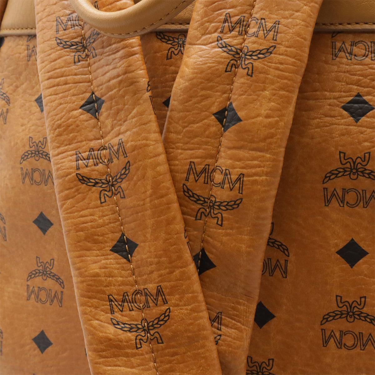 Mcm Brown Coated Canvas Backpack (Pre-Owned)