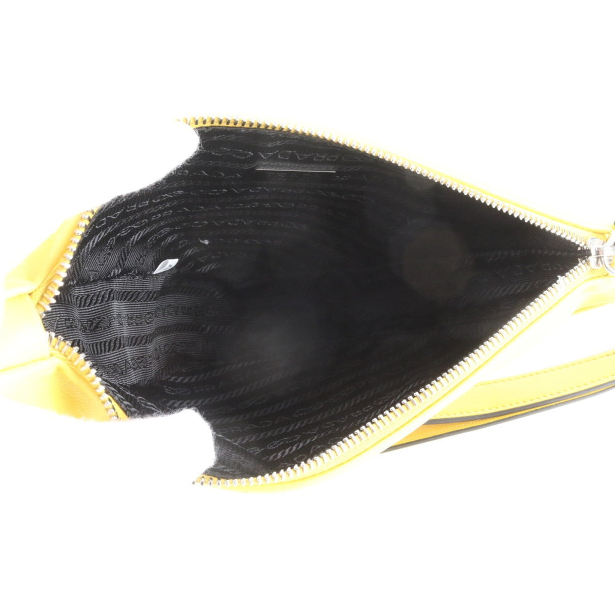 Prada Yellow Leather Clutch Bag Handbag Pouch (Pre-Owned)