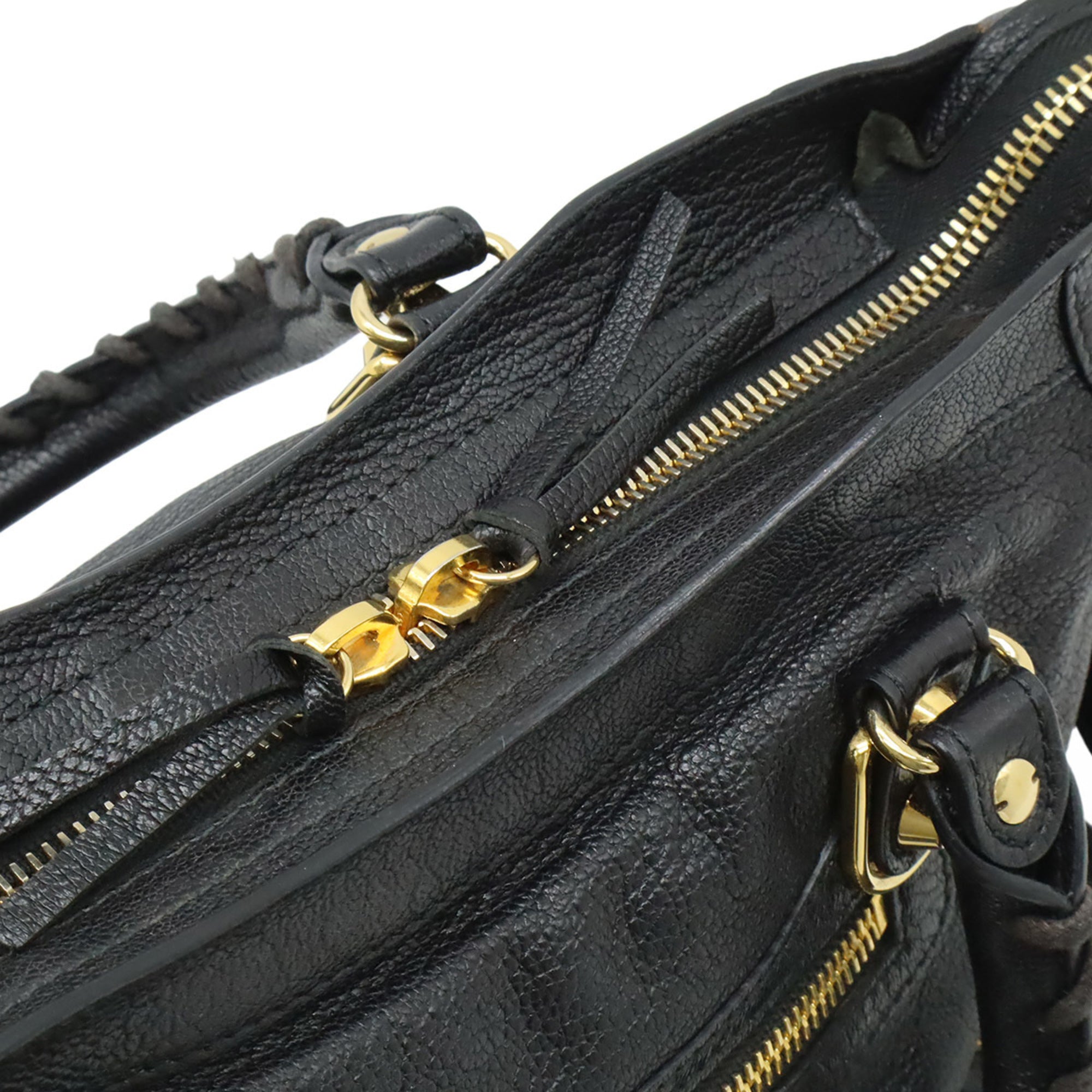Balenciaga Black Leather Handbag Shoulder Bag (Pre-Owned)