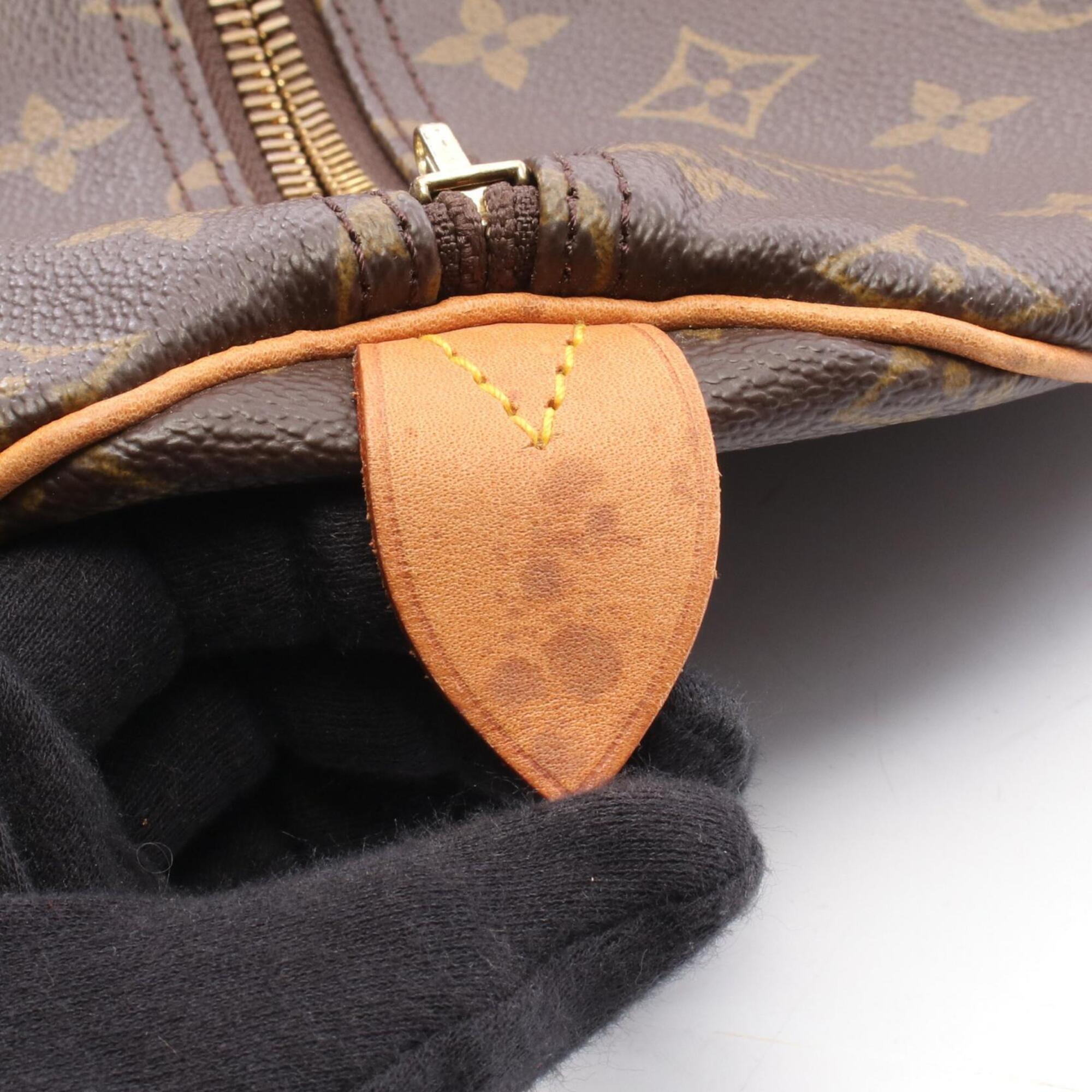 Louis Vuitton Monogram Brown Coated Canvas Leather Boston Bag (Pre-Owned)