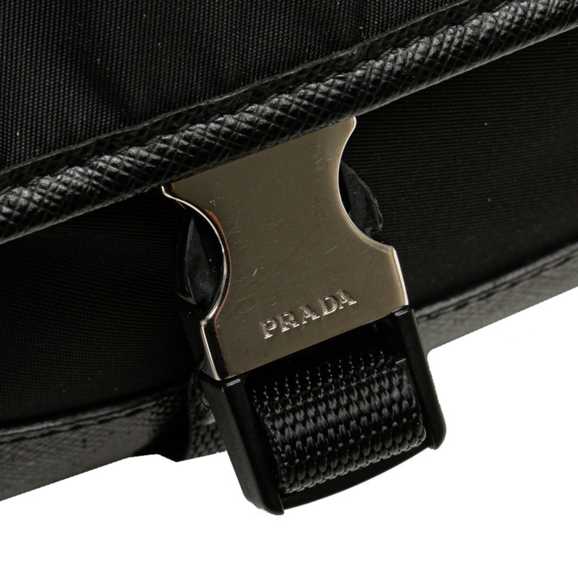 Prada Black Nylon Leather Fanny Pack (Pre-Owned)