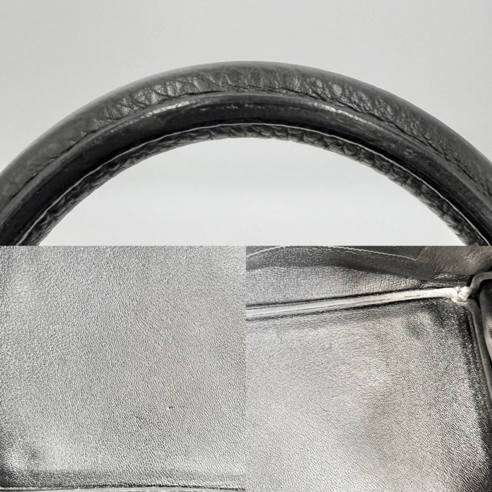 Hermes Black Leather Handbag (Pre-Owned)