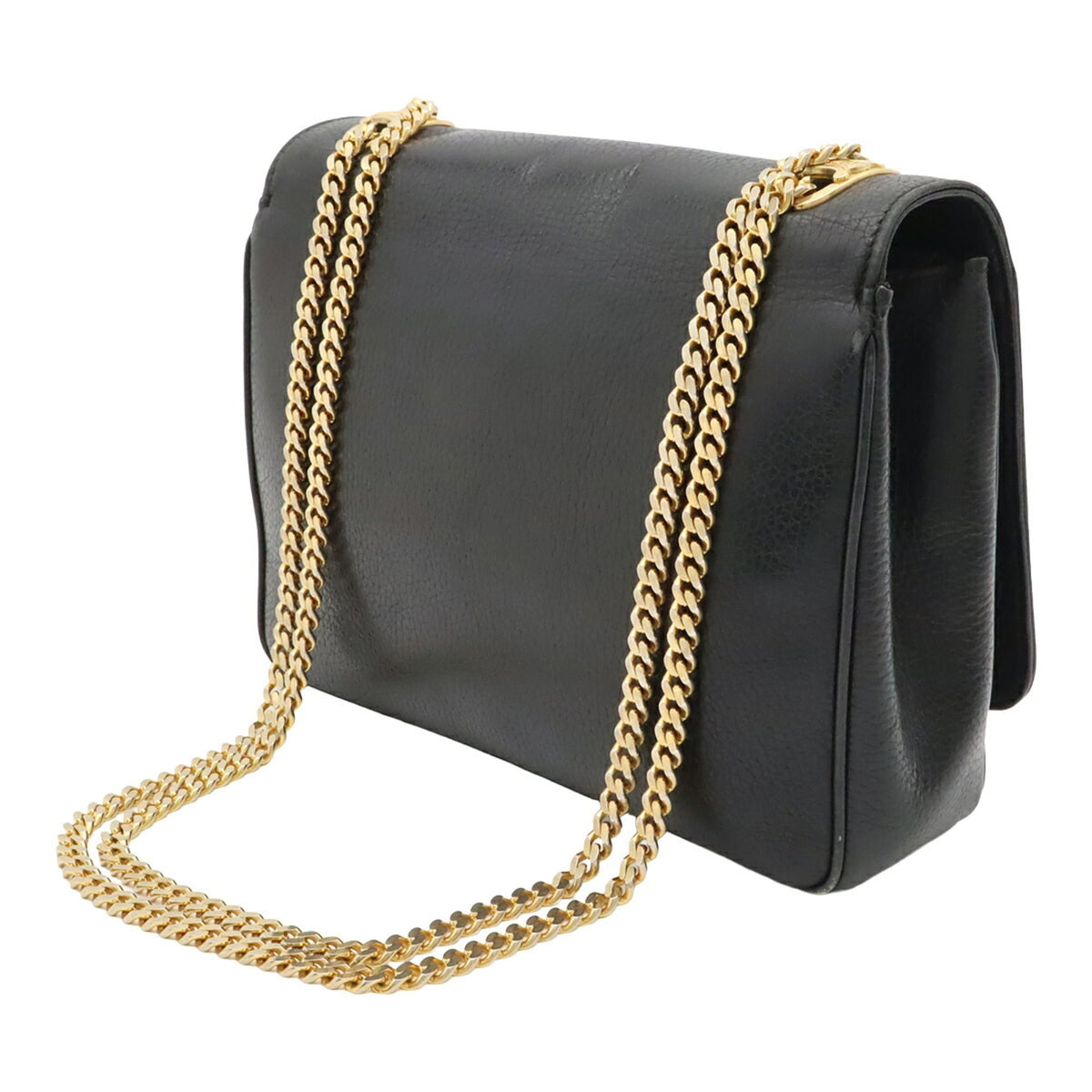 Celine Macadam Black Leather Shoulder Bag (Pre-Owned)