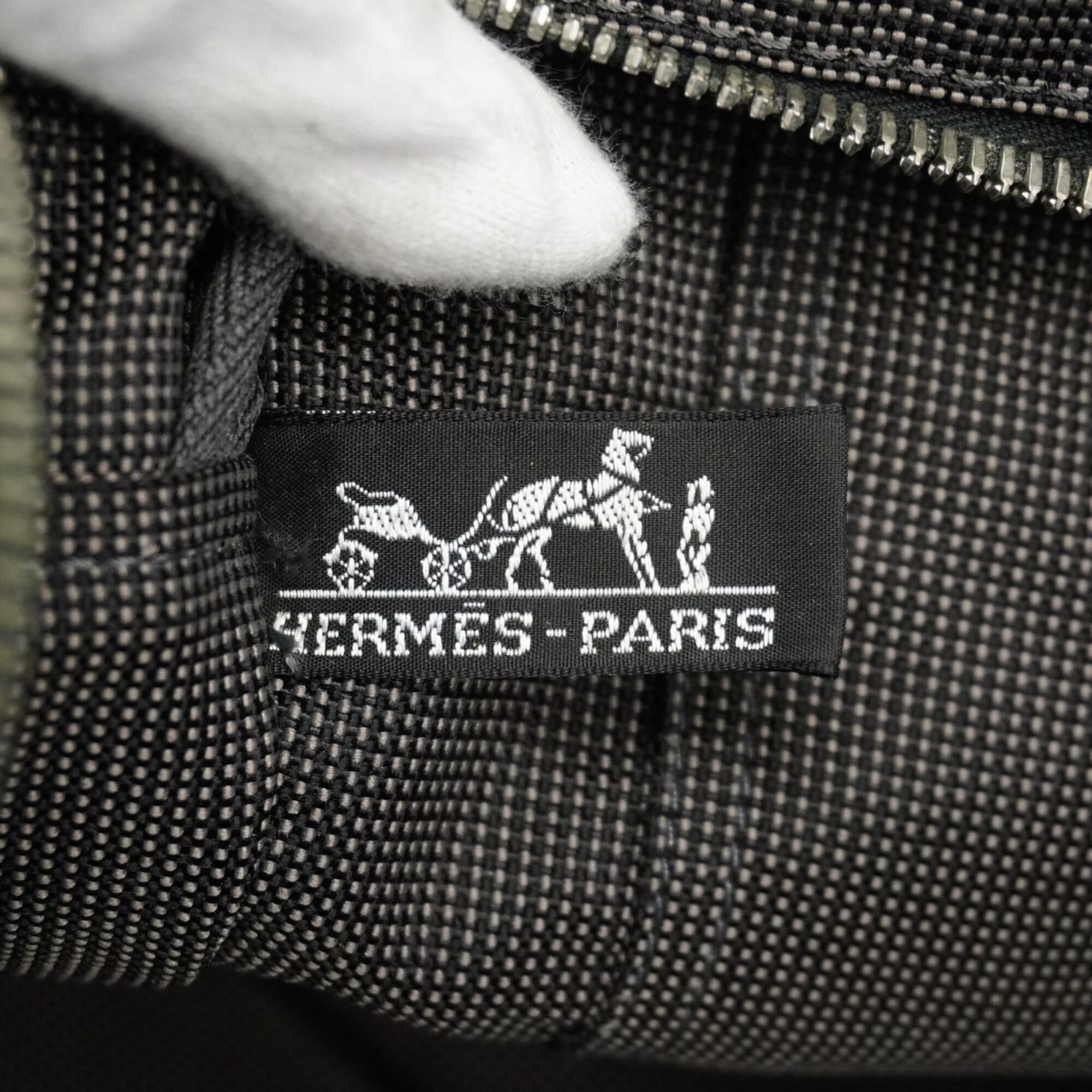 Hermes Gray Canvas Tote Bag (Pre-Owned)