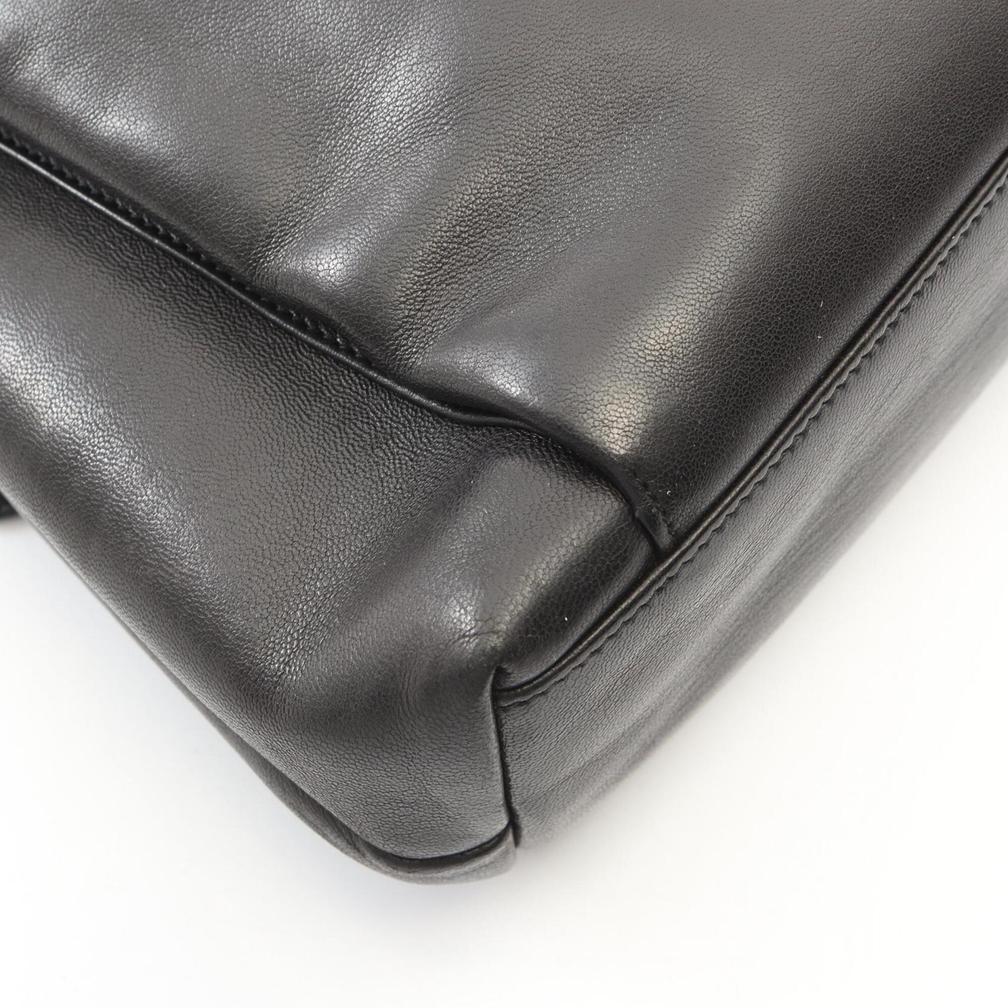 Chanel Black Leather Handbag Tote Bag (Pre-Owned)