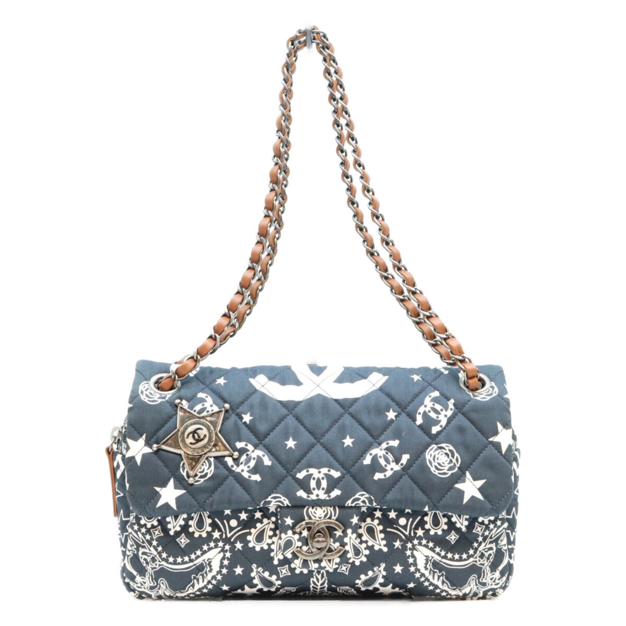 Chanel Navy Cotton Shoulder Bag (Pre-Owned)