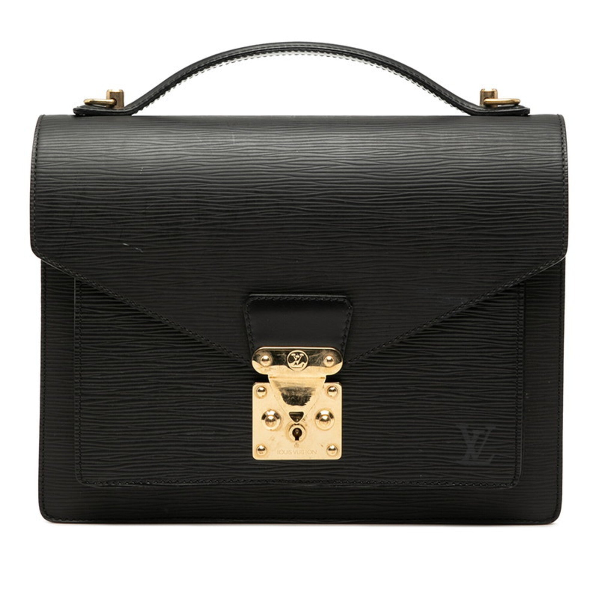 Louis Vuitton Black Noir Leather Handbag (Pre-Owned)