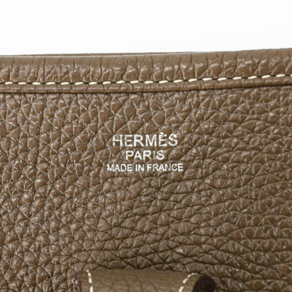 Hermes Etoupe Gray Taurillon Clemence Leather Shoulder Bag (Pre-Owned)