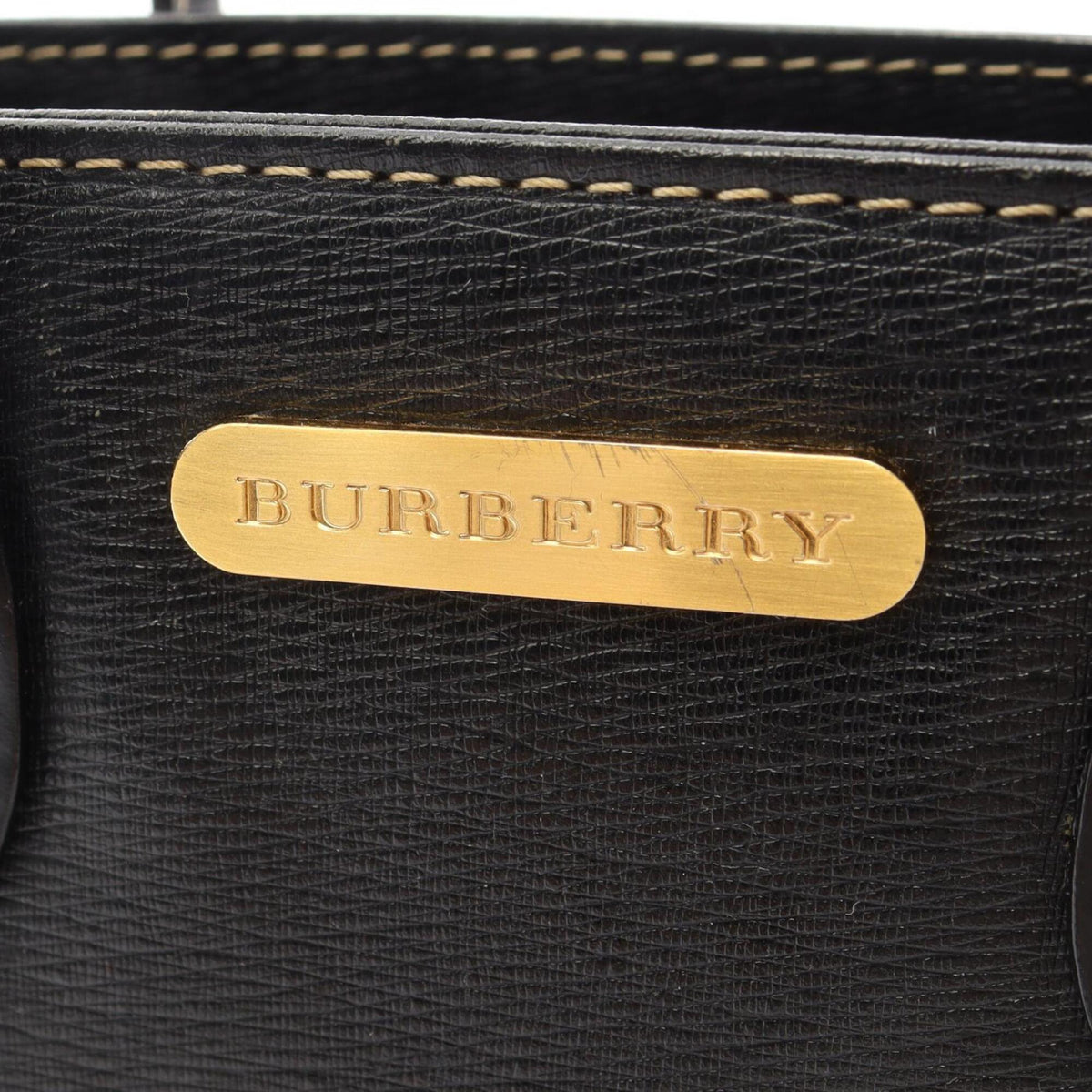 Burberry Black Leather Handbag (Pre-Owned)